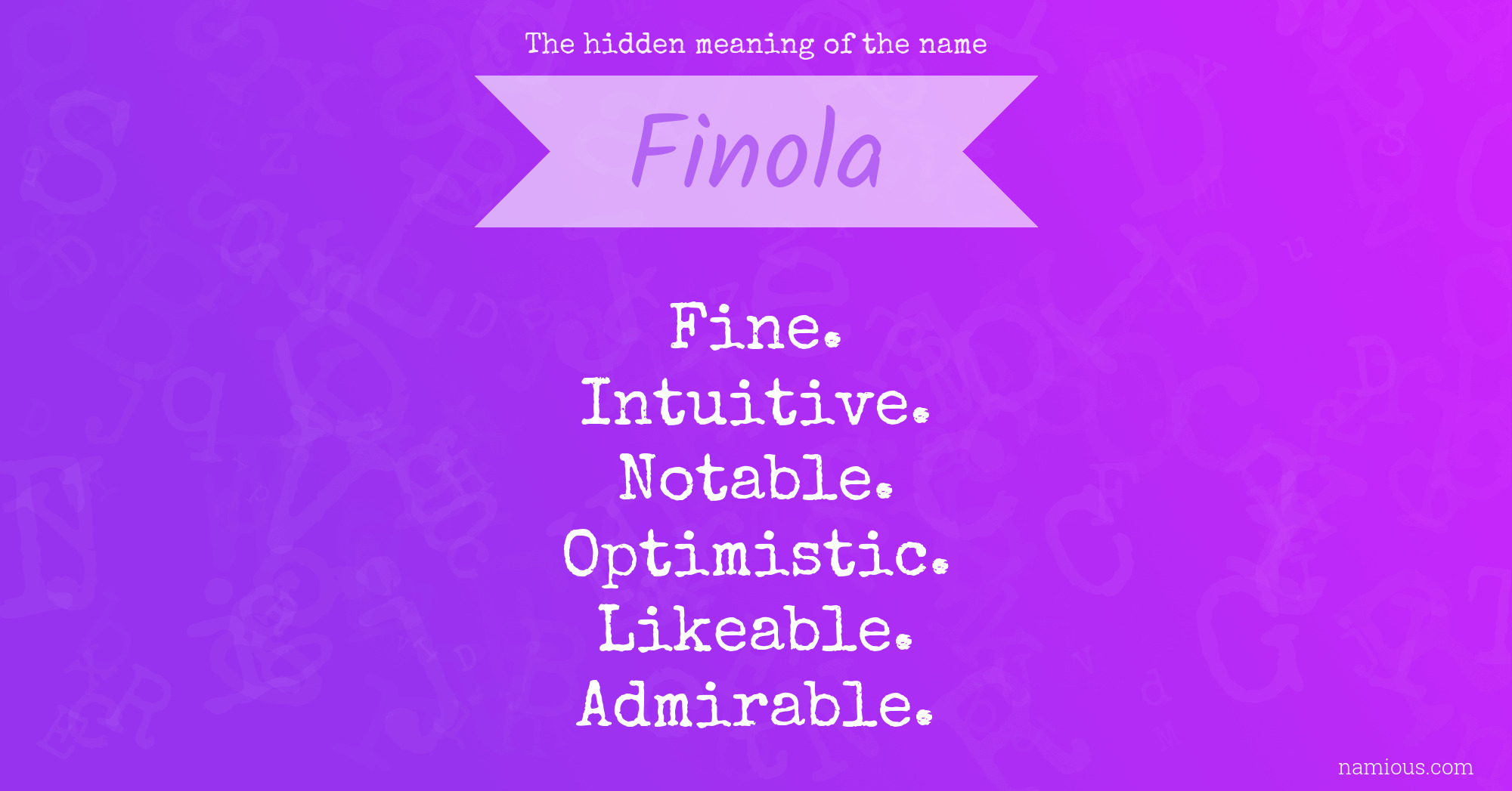 The hidden meaning of the name Finola