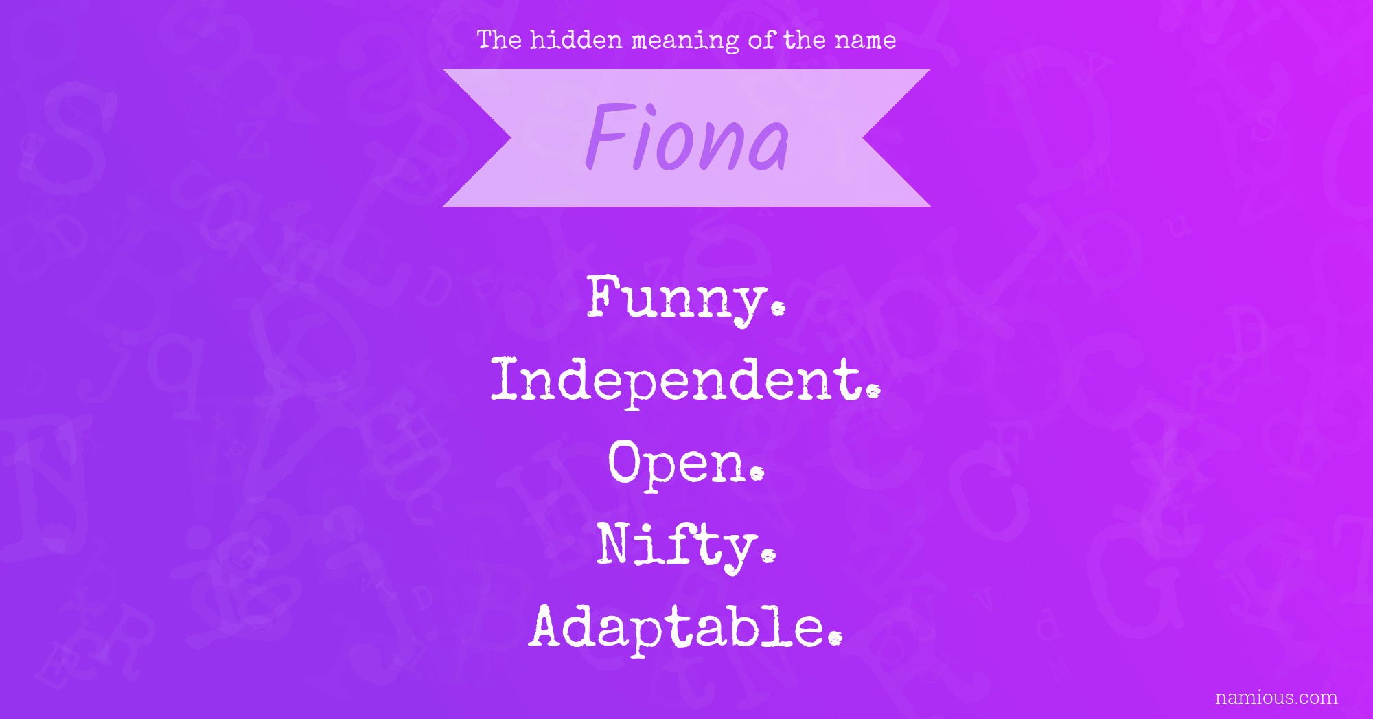 The hidden meaning of the name Fiona