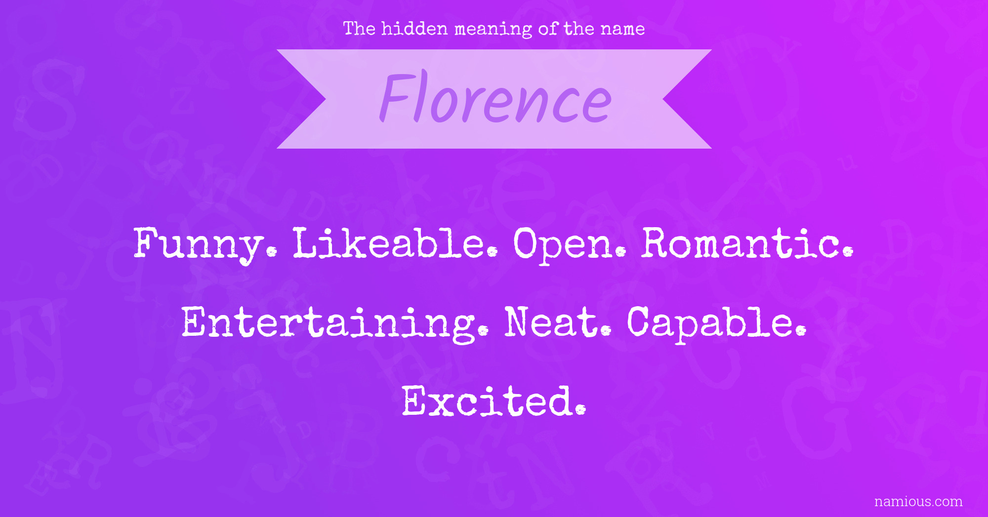 The hidden meaning of the name Florence