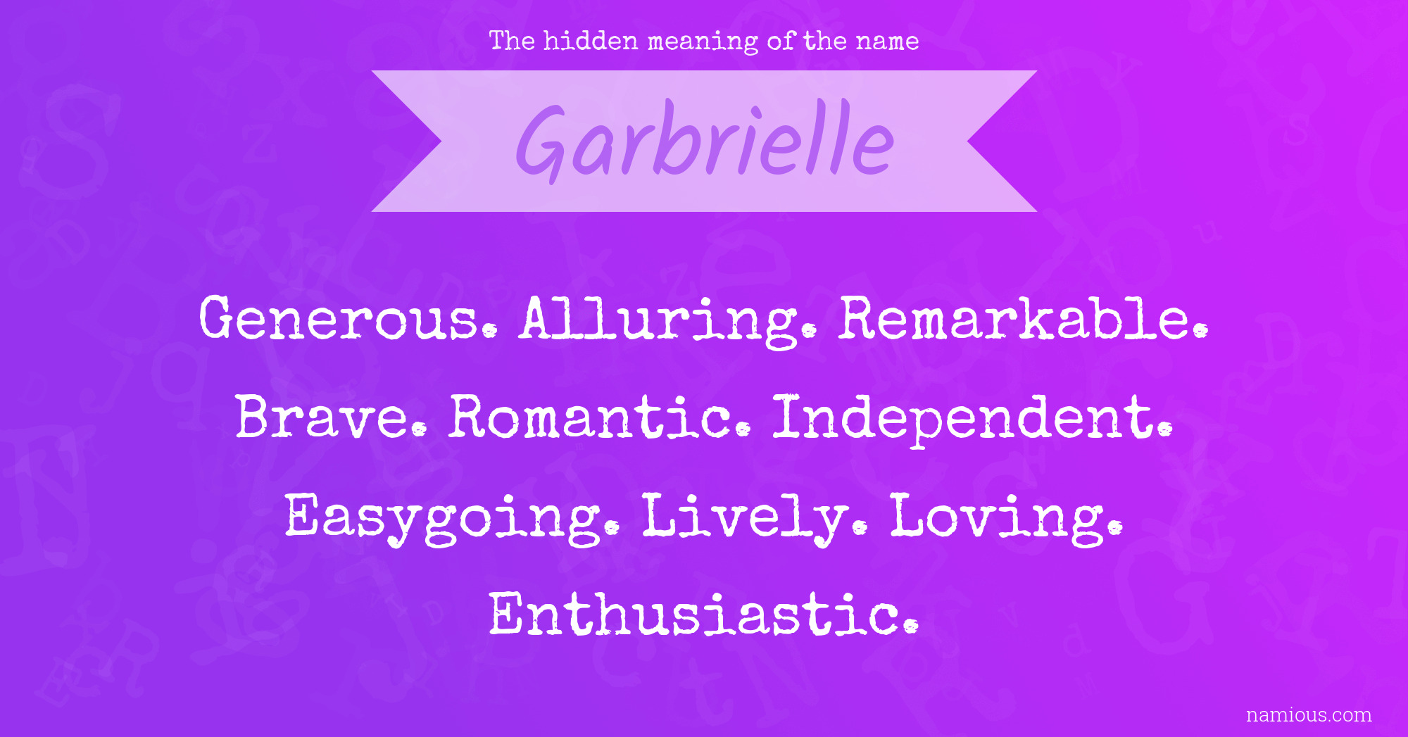 The hidden meaning of the name Garbrielle