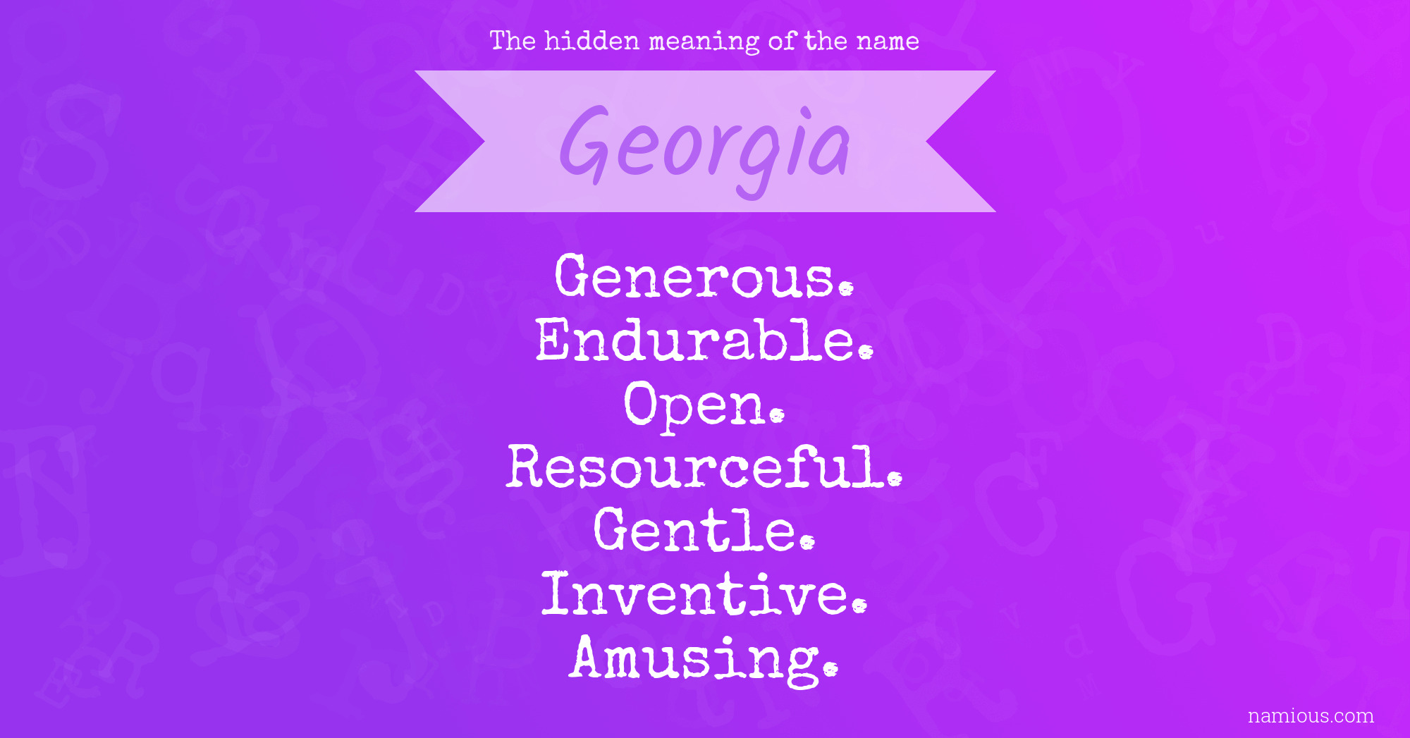 The hidden meaning of the name Georgia
