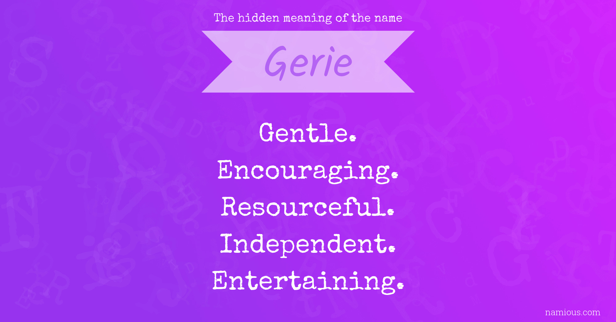 The hidden meaning of the name Gerie