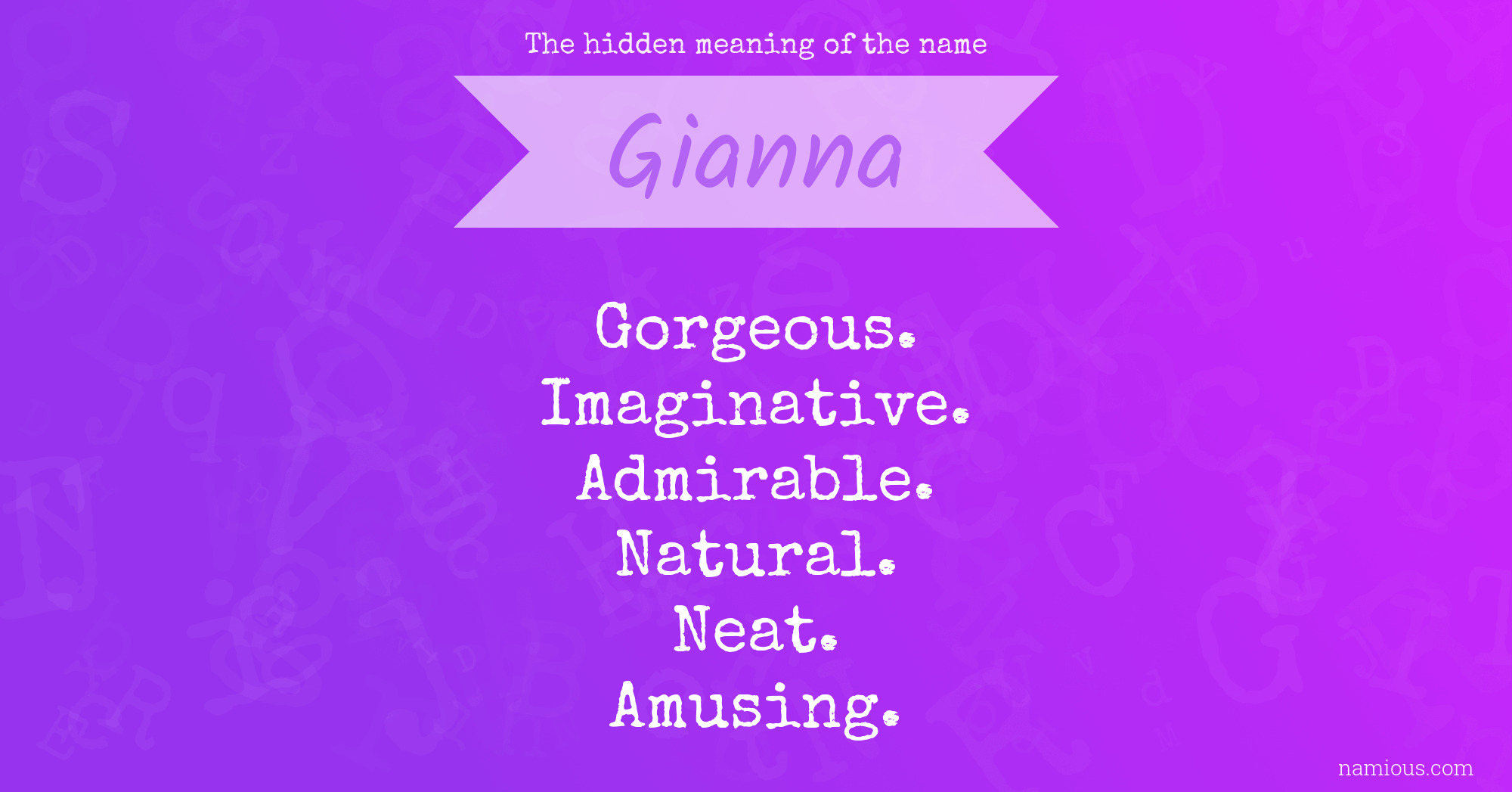 The hidden meaning of the name Gianna