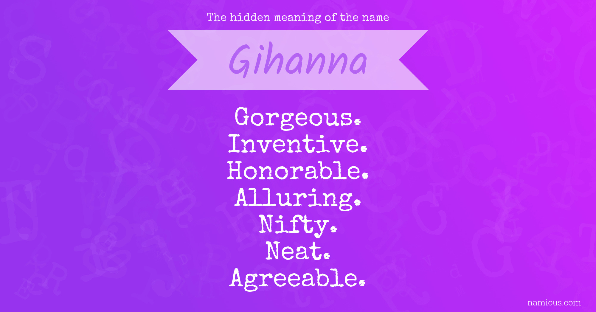 The hidden meaning of the name Gihanna