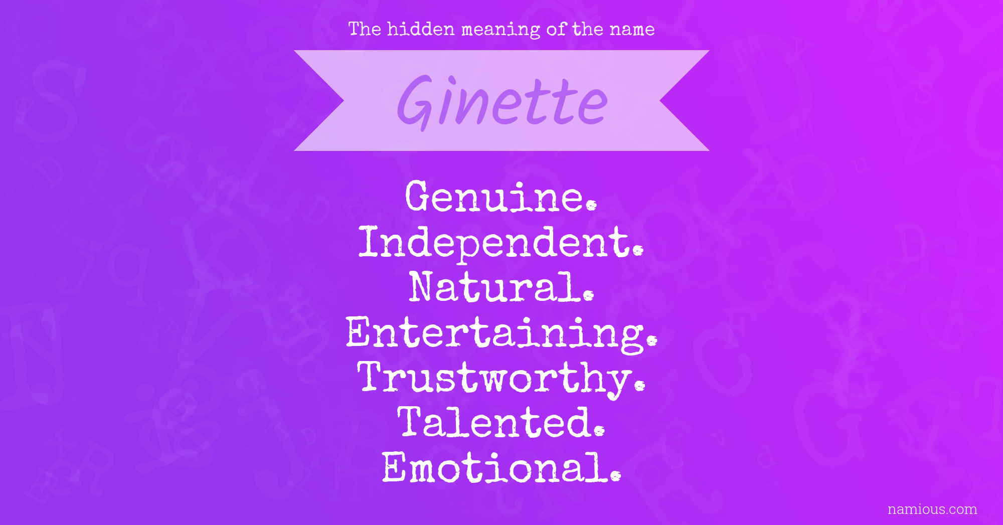 The hidden meaning of the name Ginette