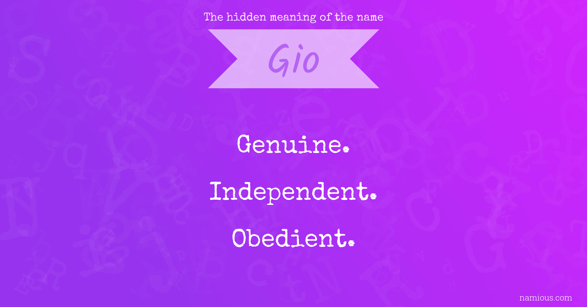 The hidden meaning of the name Gio