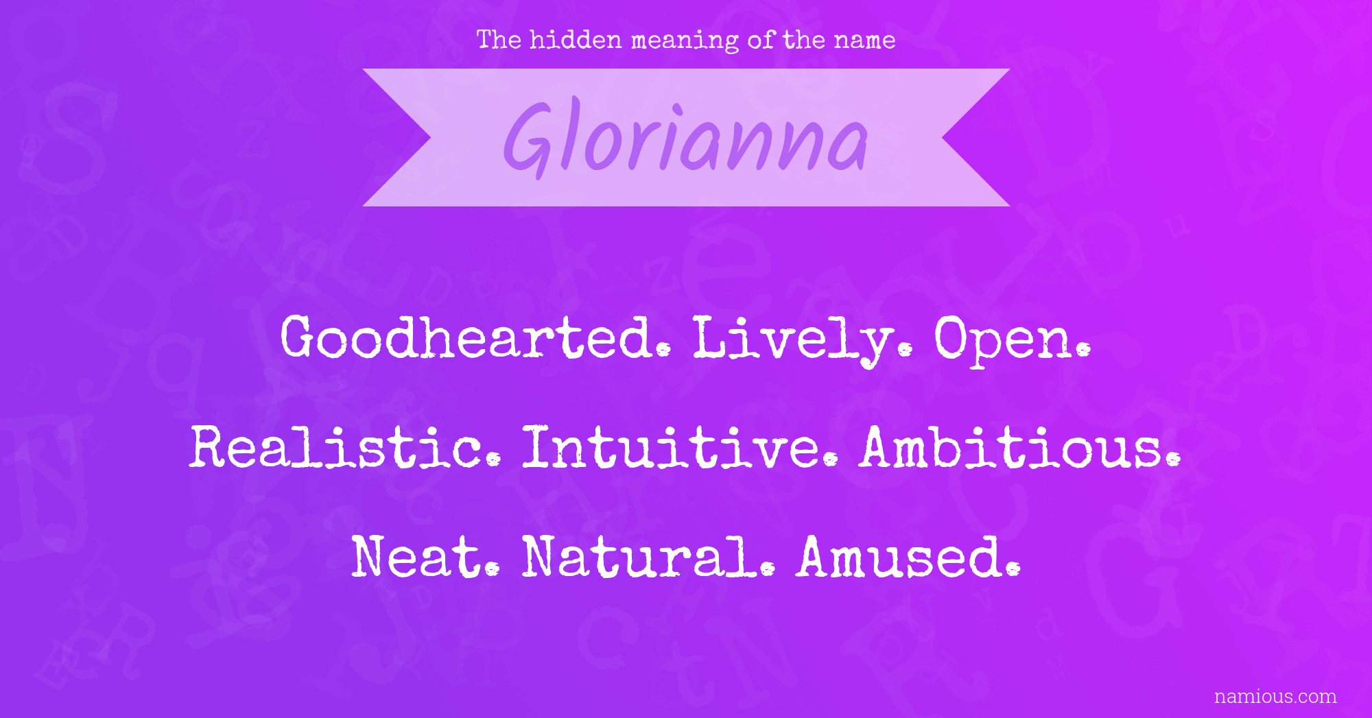 The hidden meaning of the name Glorianna