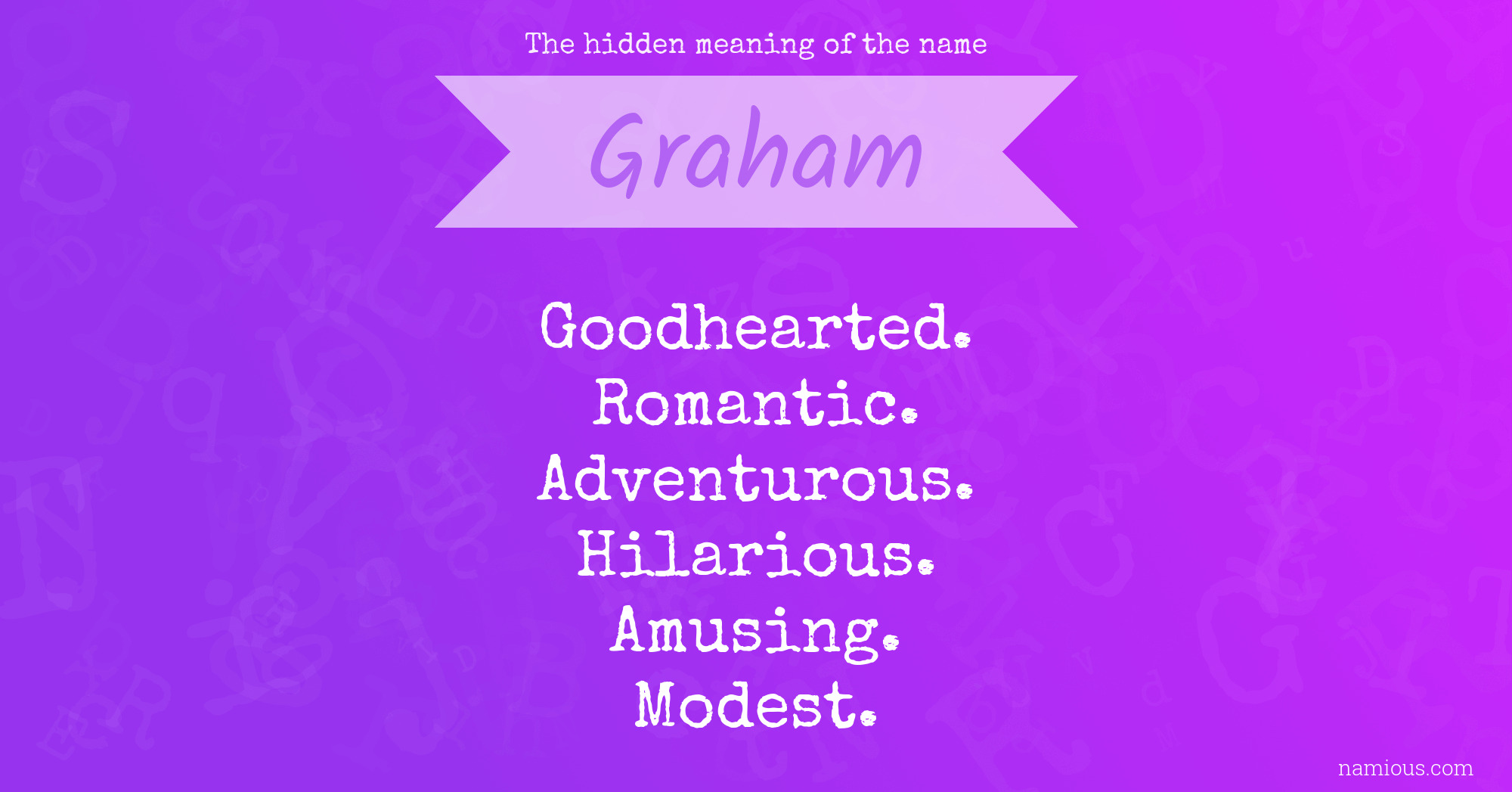 The hidden meaning of the name Graham
