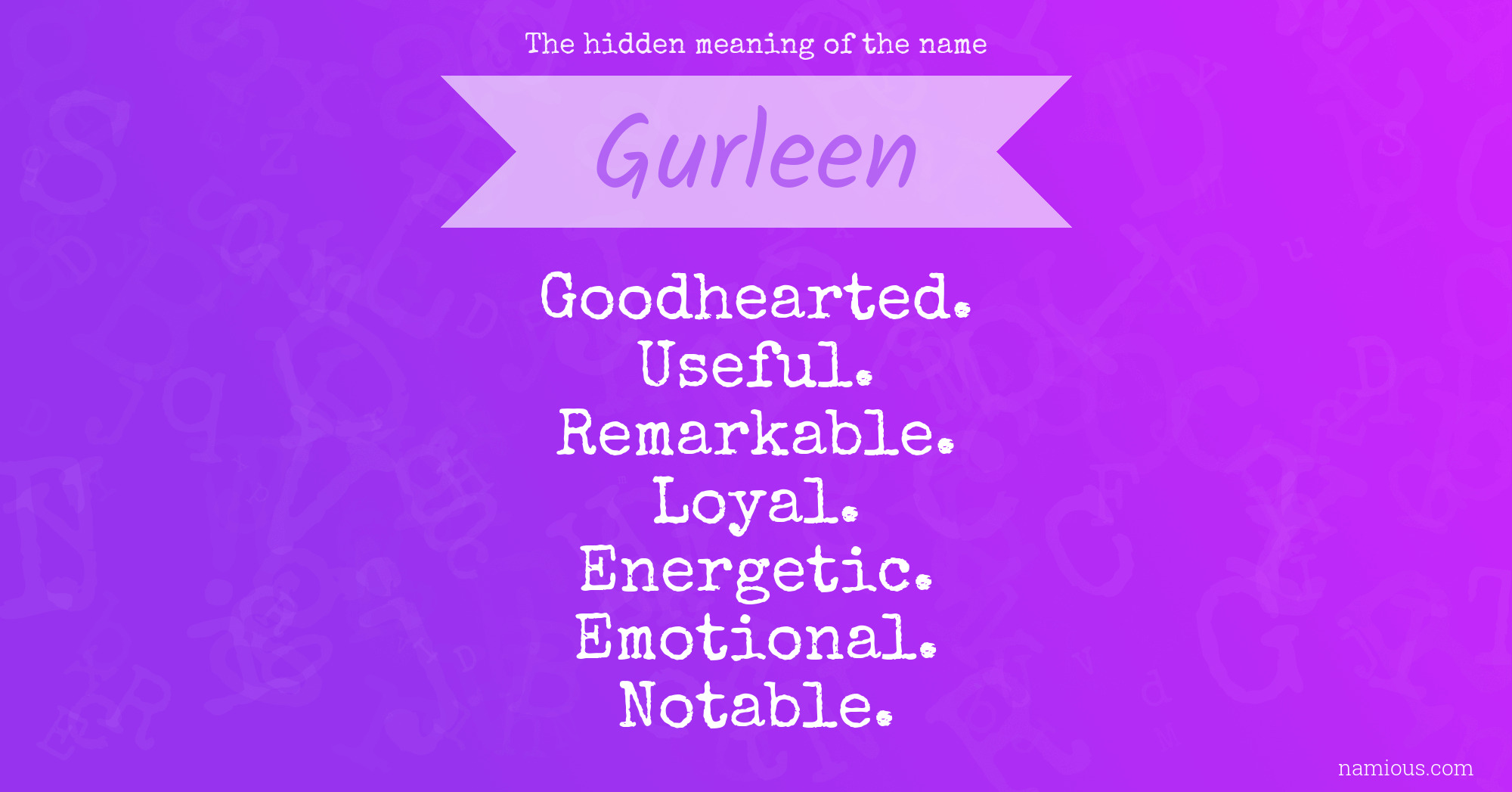 The hidden meaning of the name Gurleen