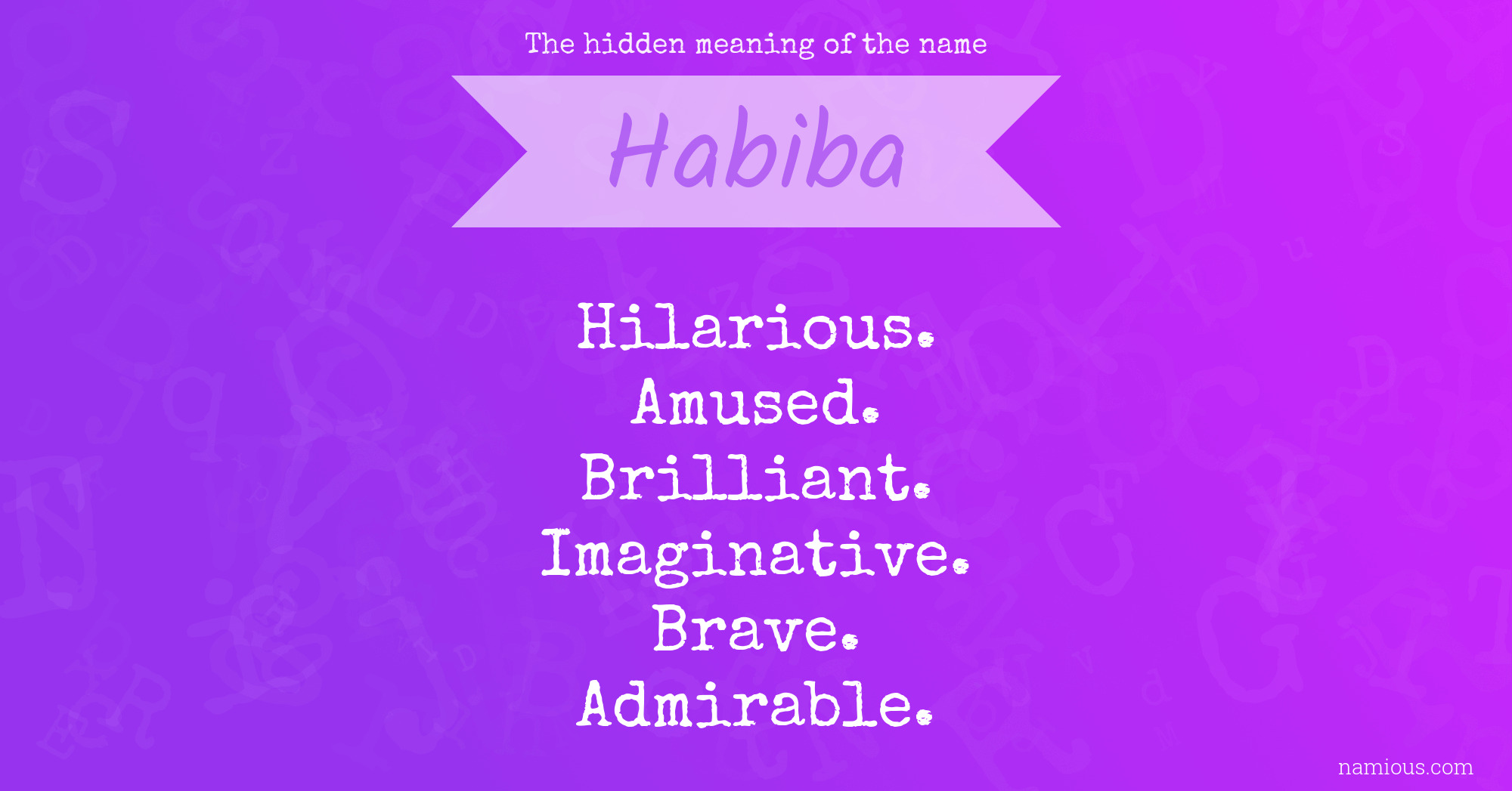 The hidden meaning of the name Habiba