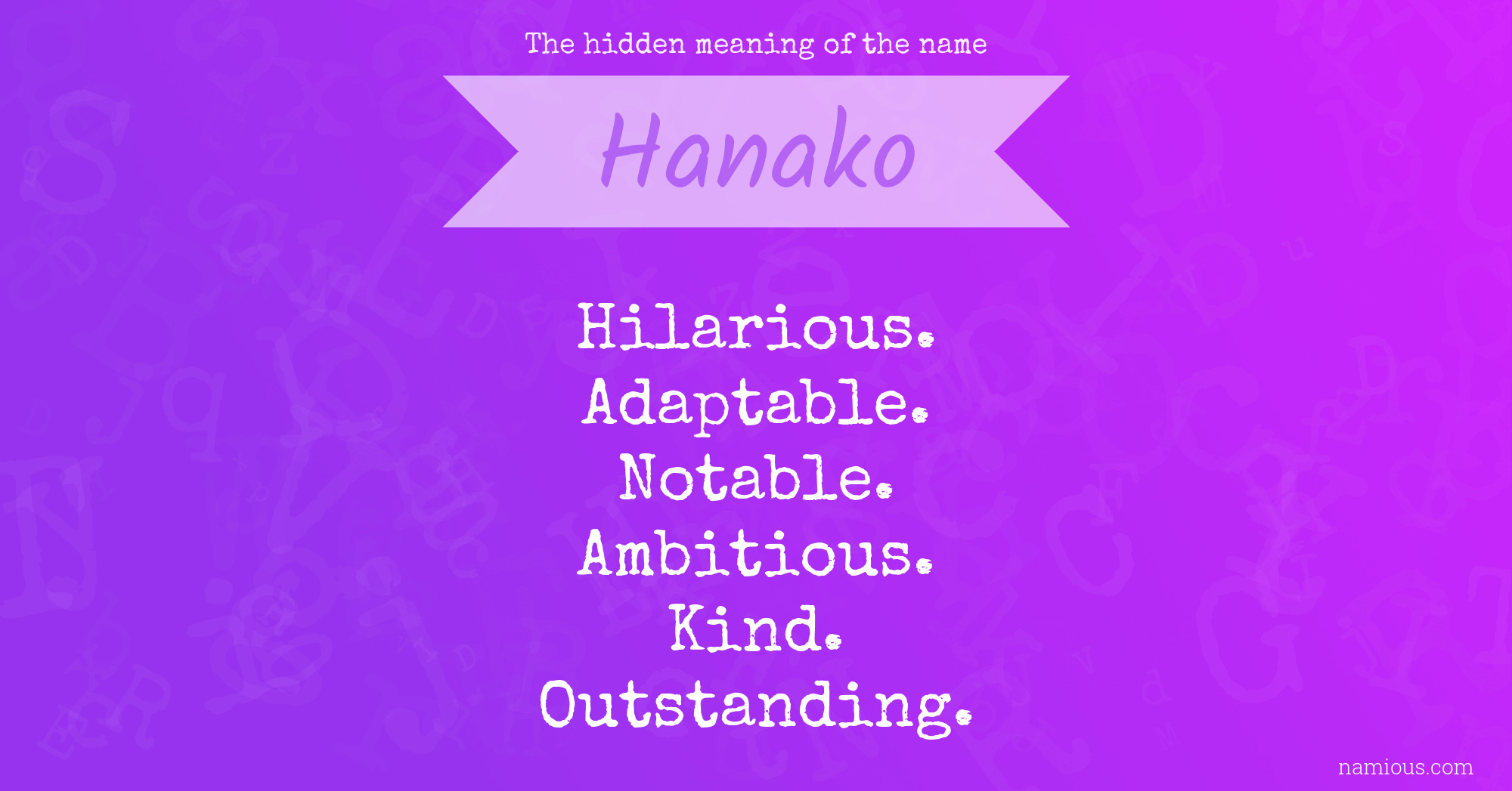 The hidden meaning of the name Hanako