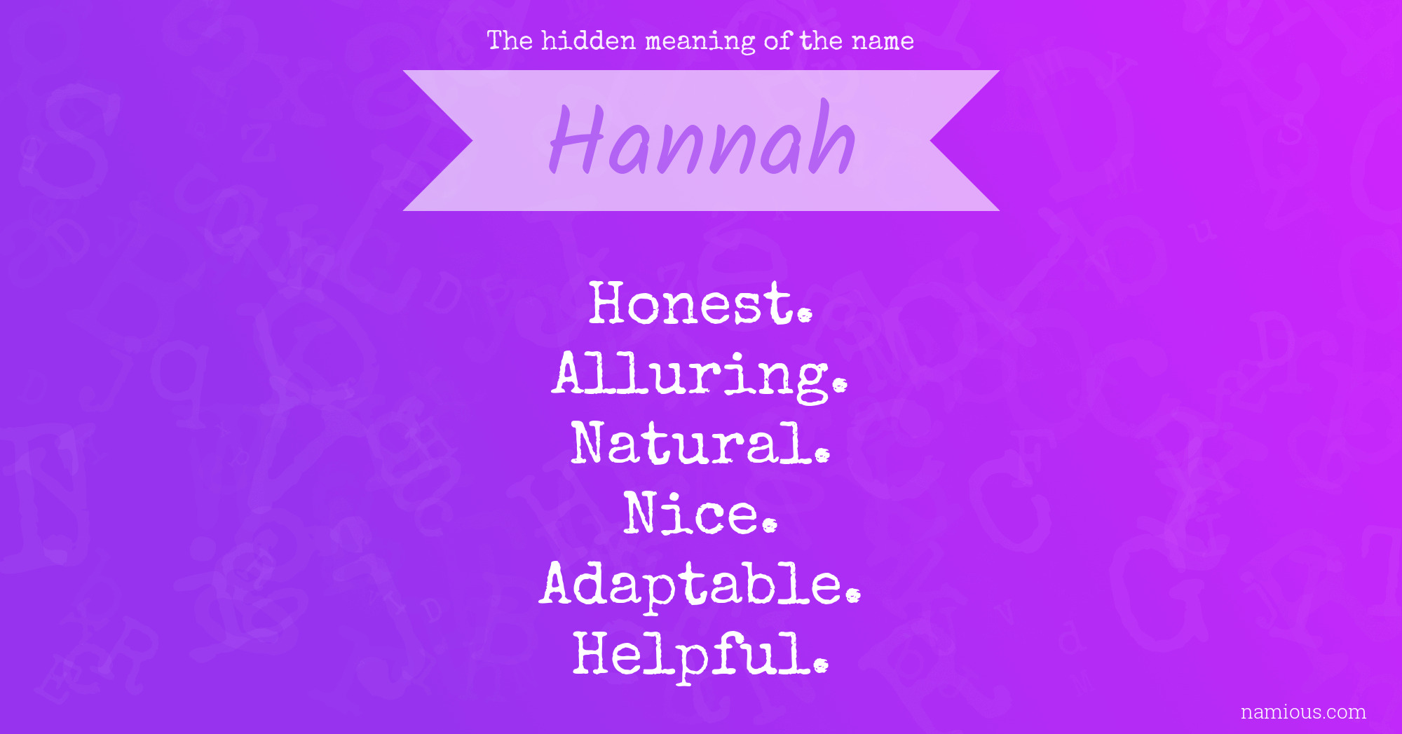 The hidden meaning of the name Hannah