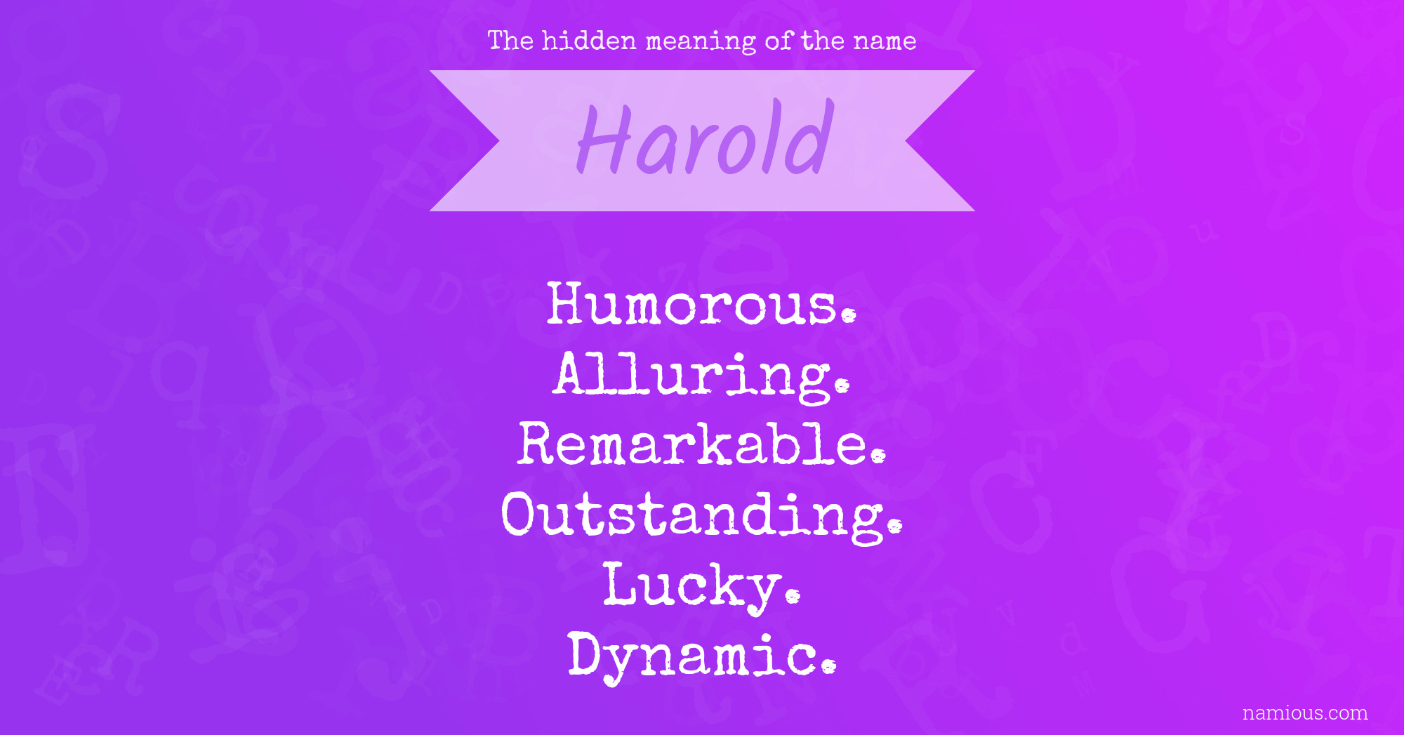 The hidden meaning of the name Harold
