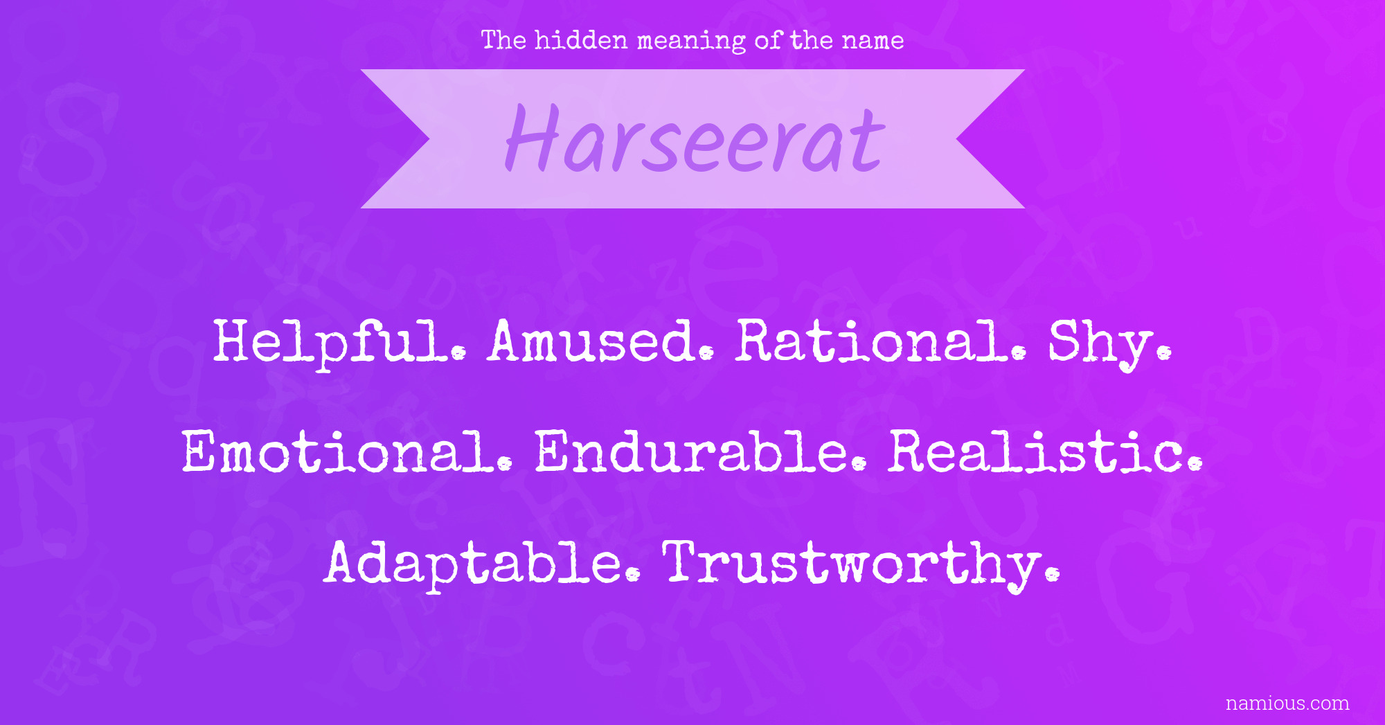 The hidden meaning of the name Harseerat