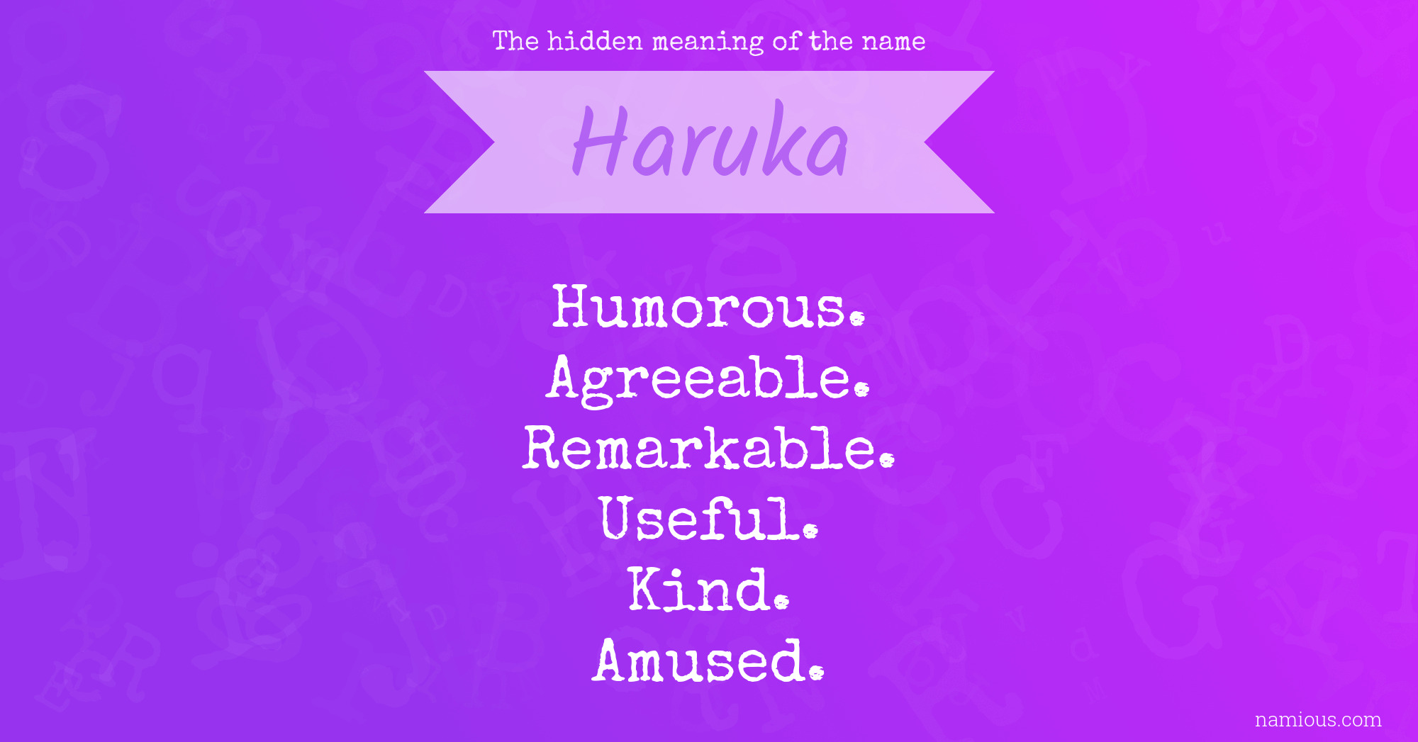 The hidden meaning of the name Haruka