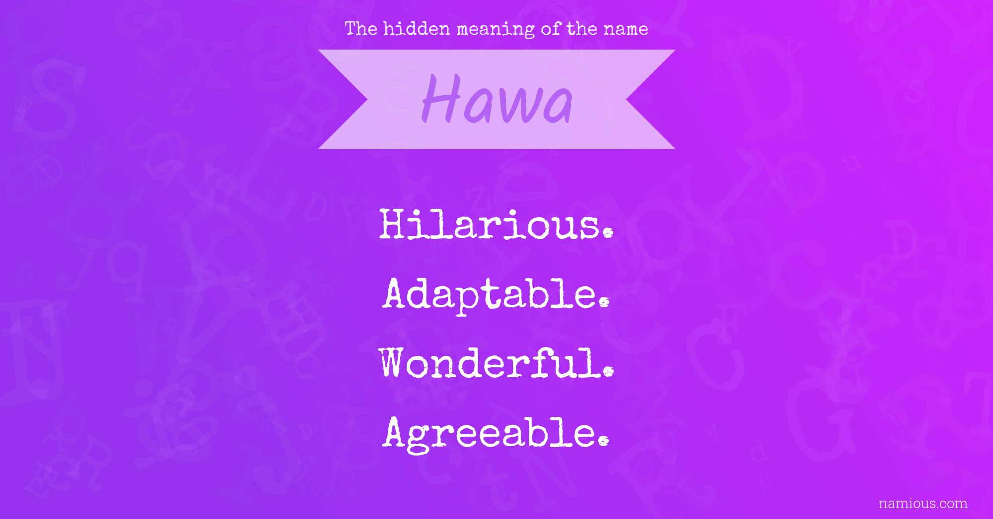 The hidden meaning of the name Hawa
