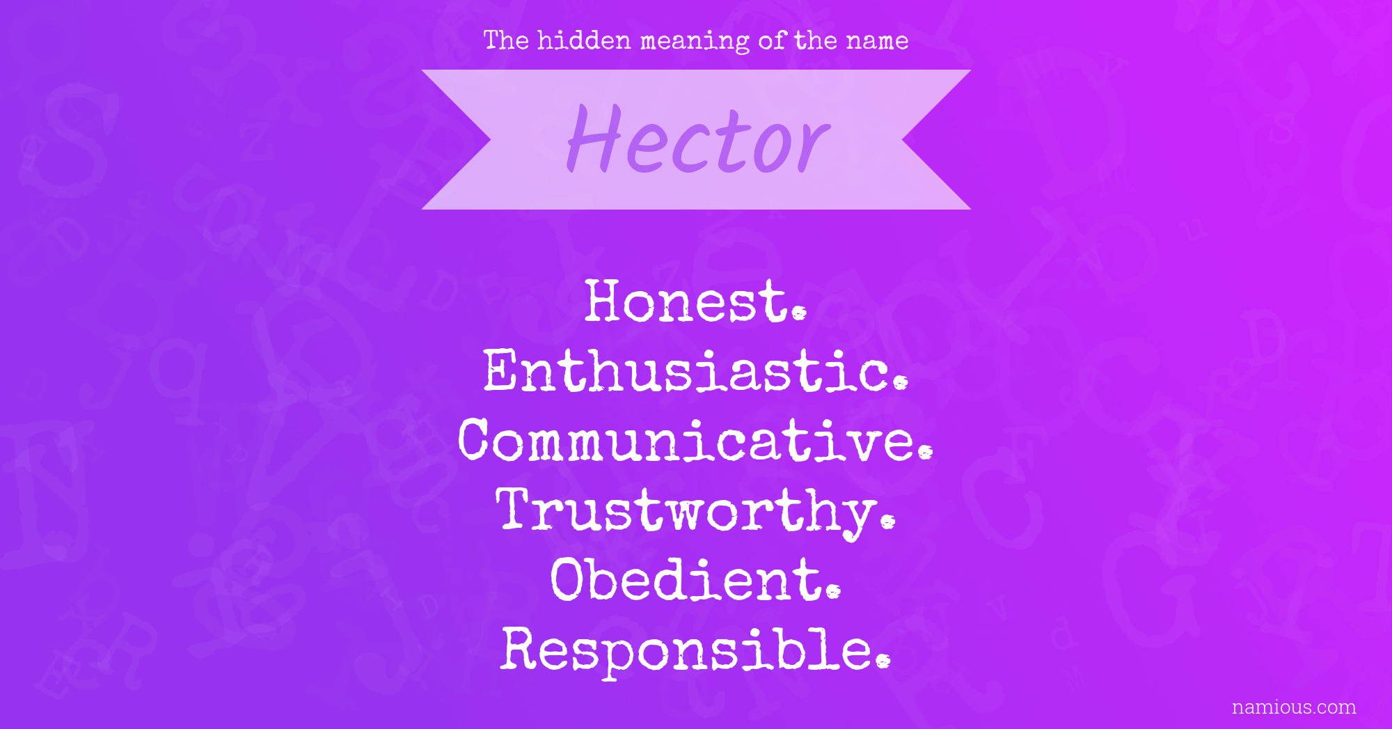 The hidden meaning of the name Hector