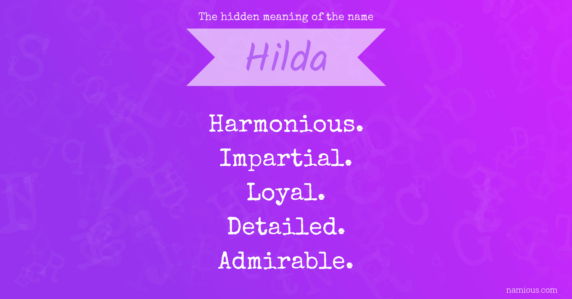 The hidden meaning of the name Hilda