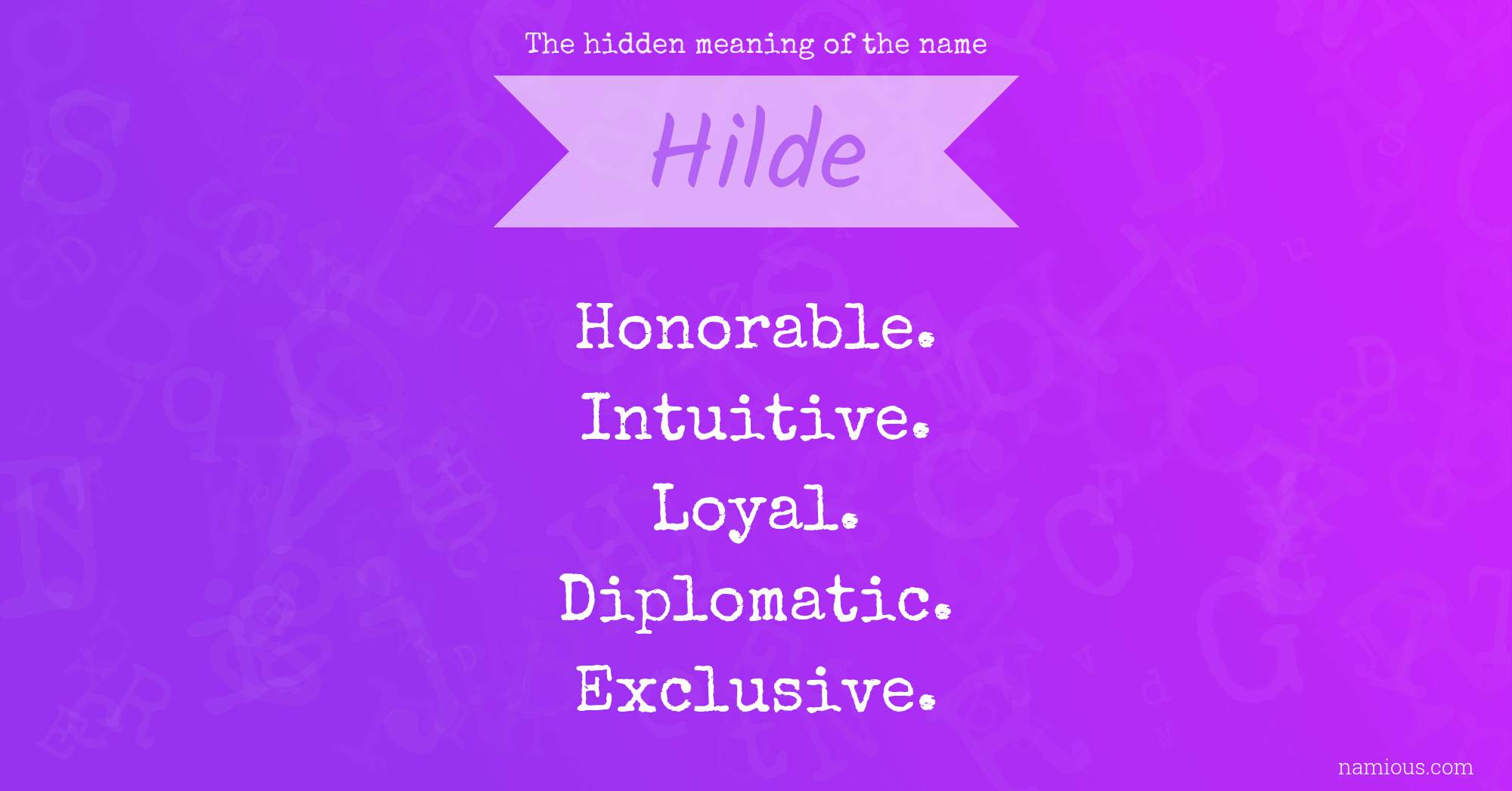 The hidden meaning of the name Hilde