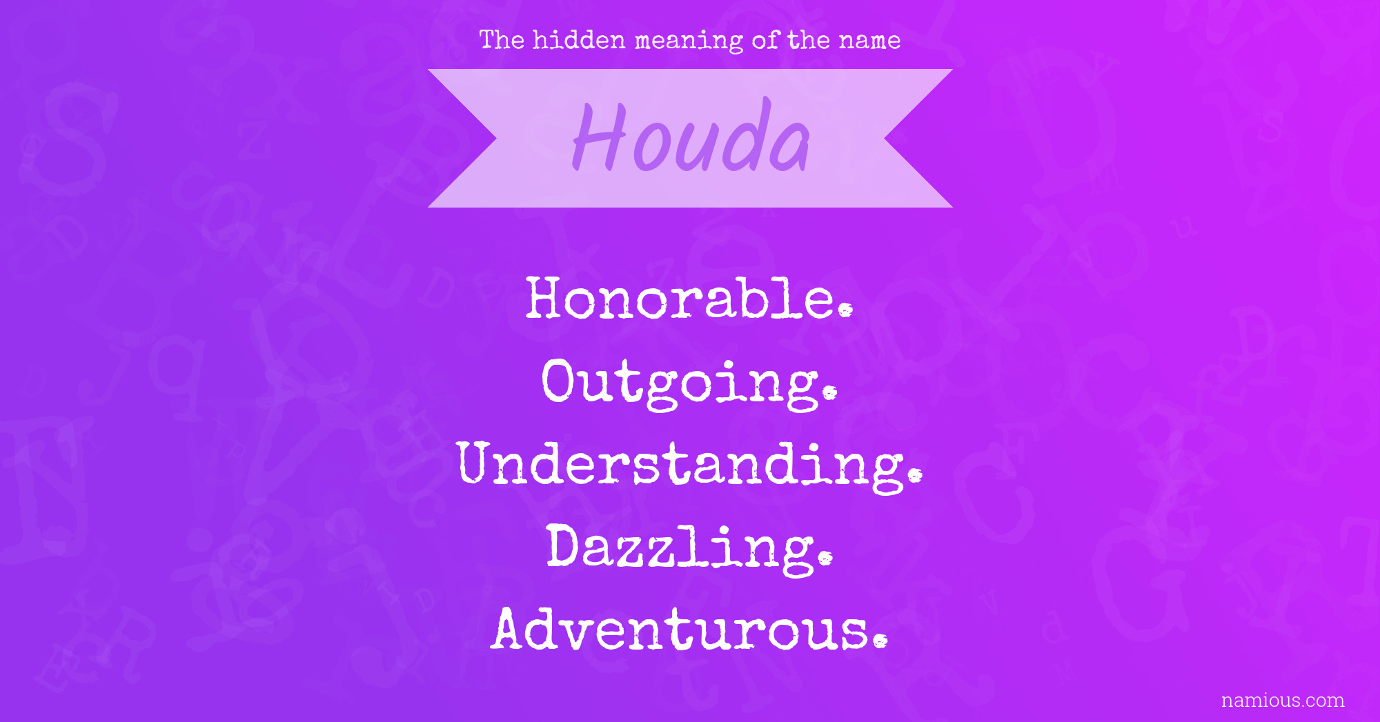 The hidden meaning of the name Houda