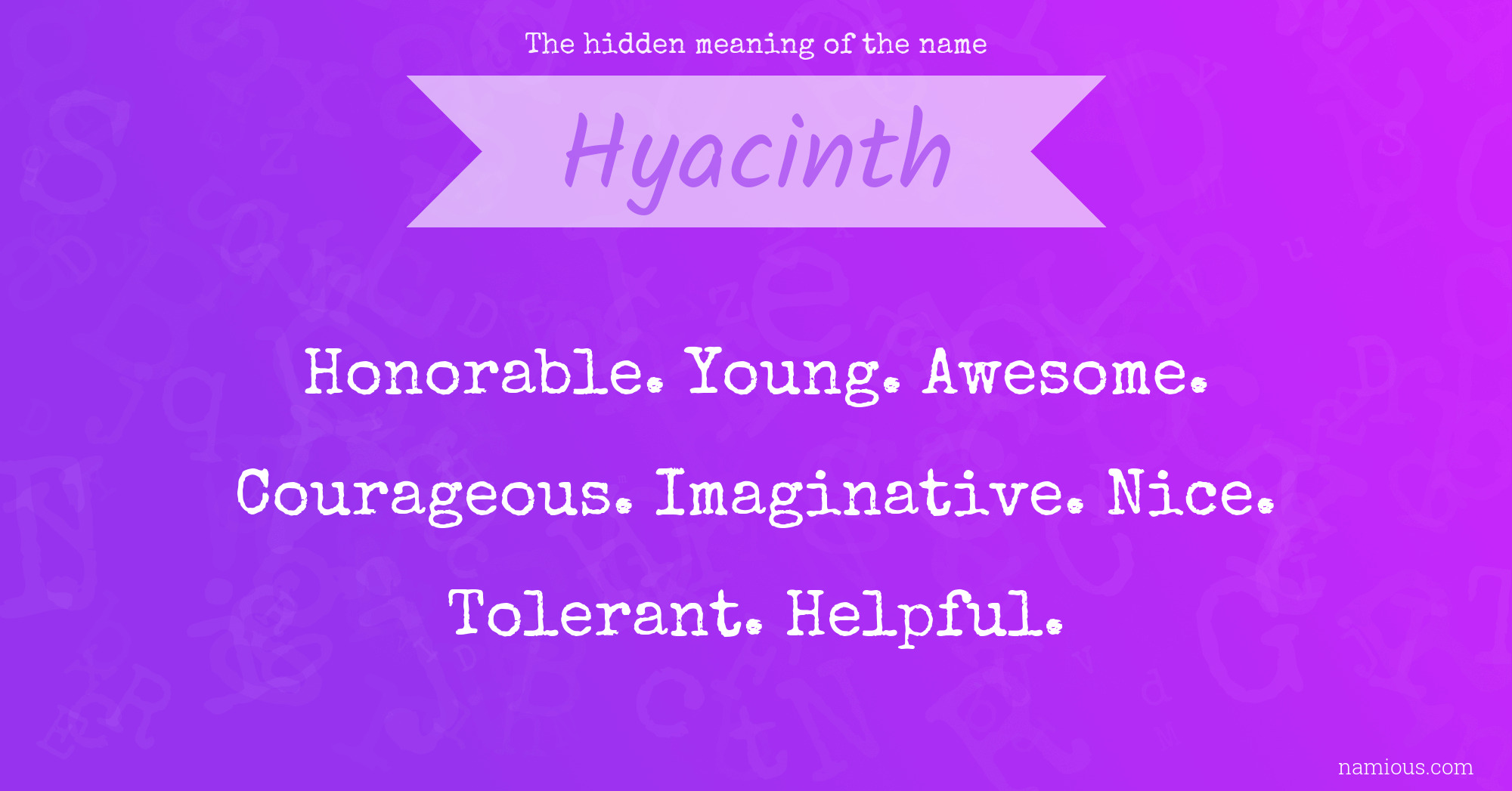 The hidden meaning of the name Hyacinth