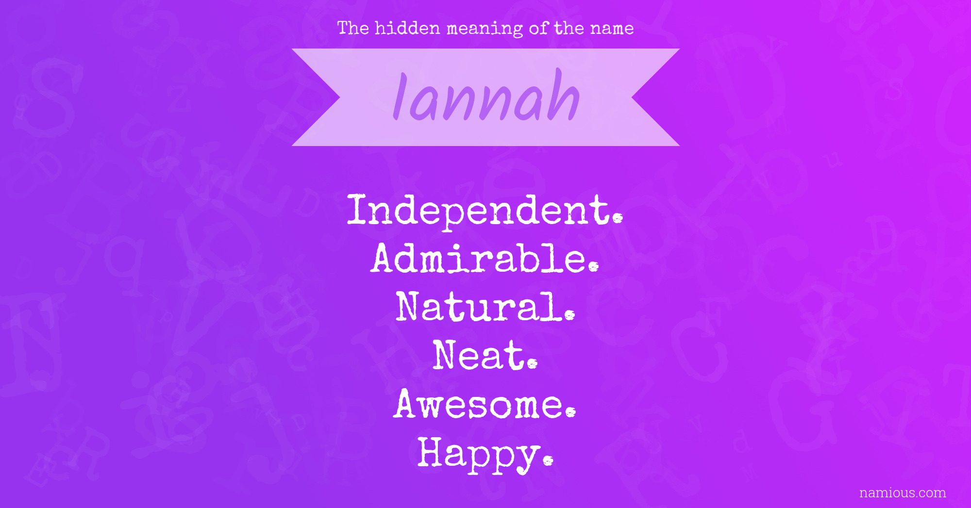The hidden meaning of the name Iannah