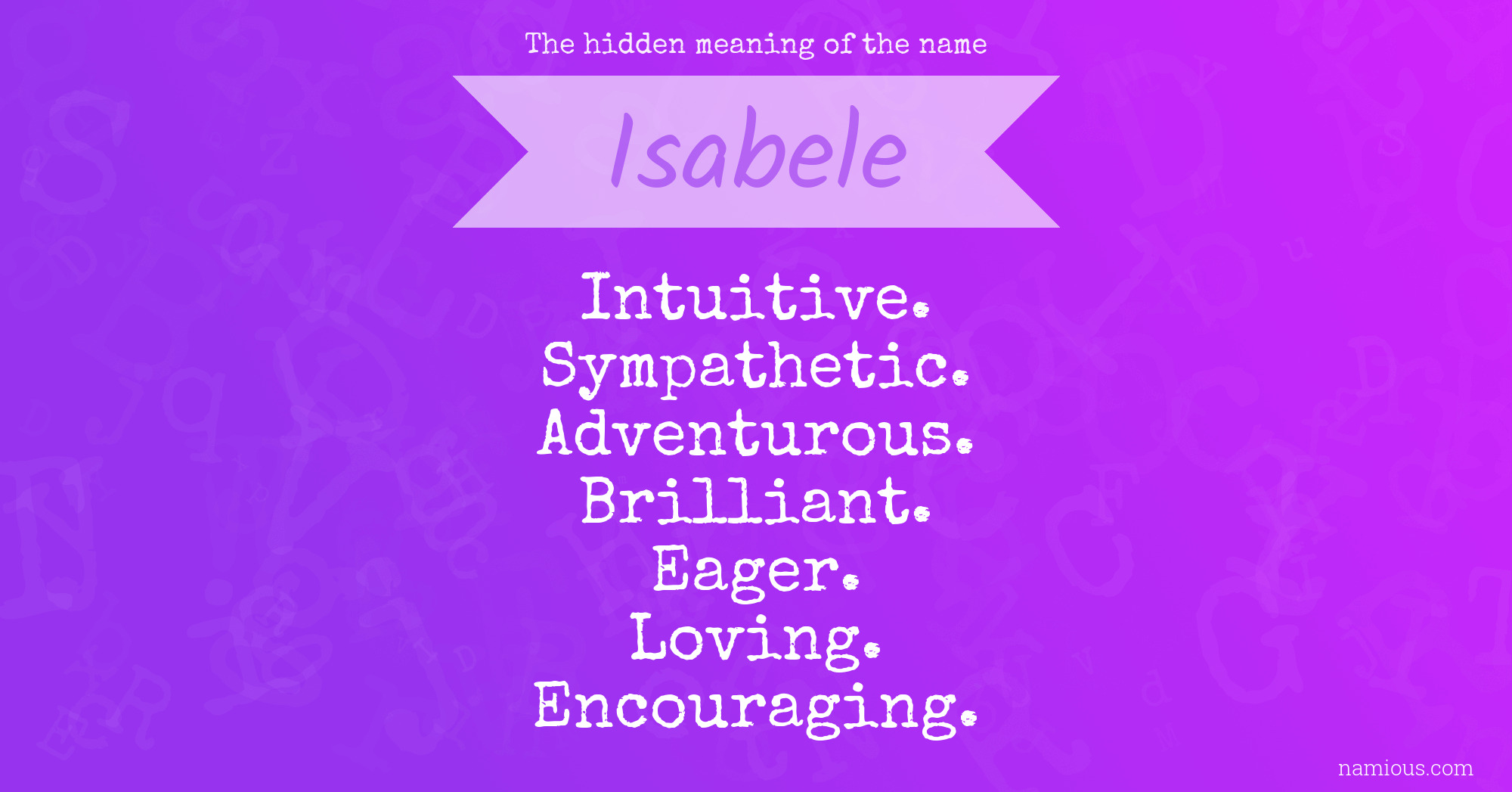The hidden meaning of the name Isabele