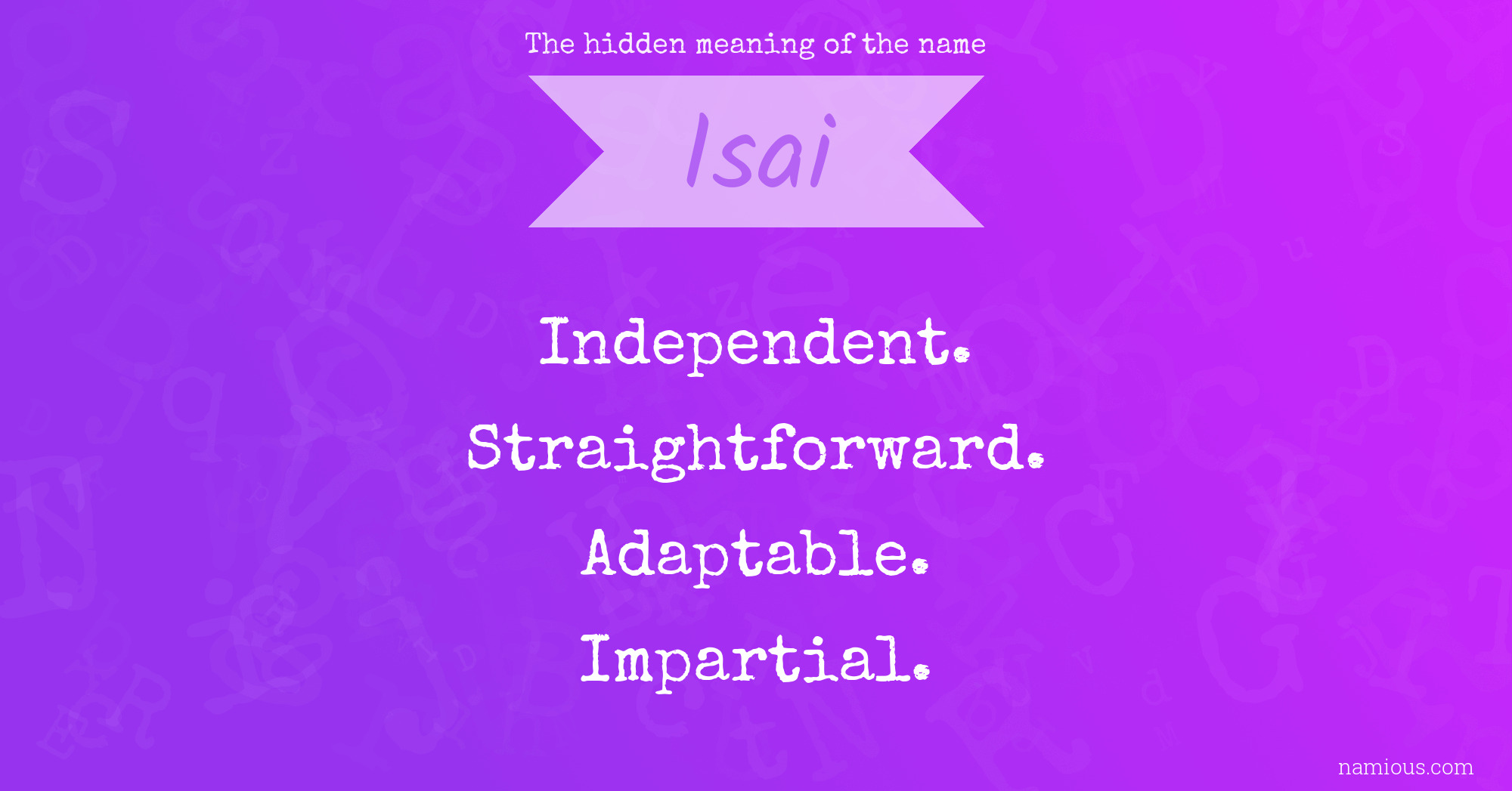 The hidden meaning of the name Isai