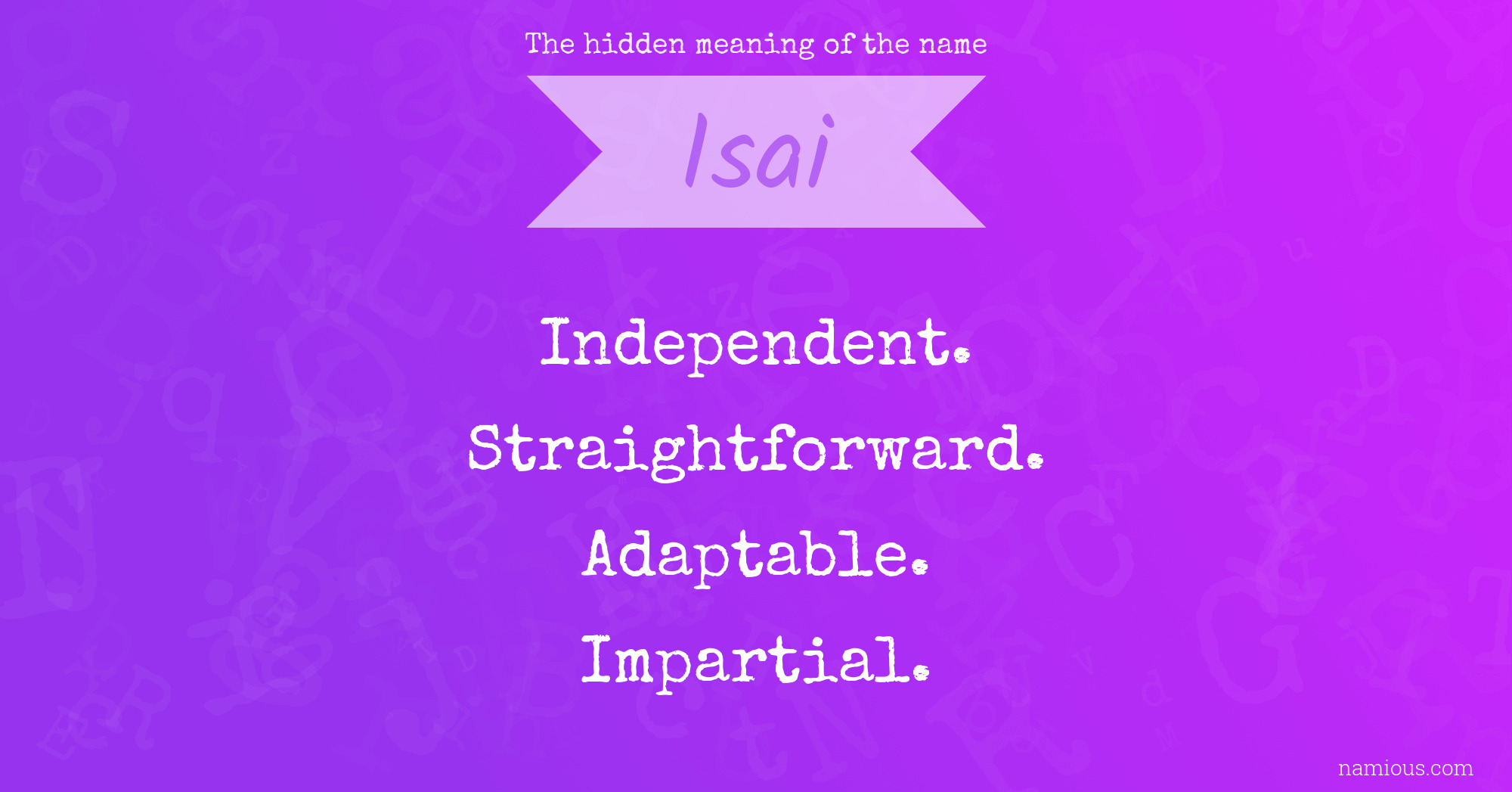 The hidden meaning of the name Isai