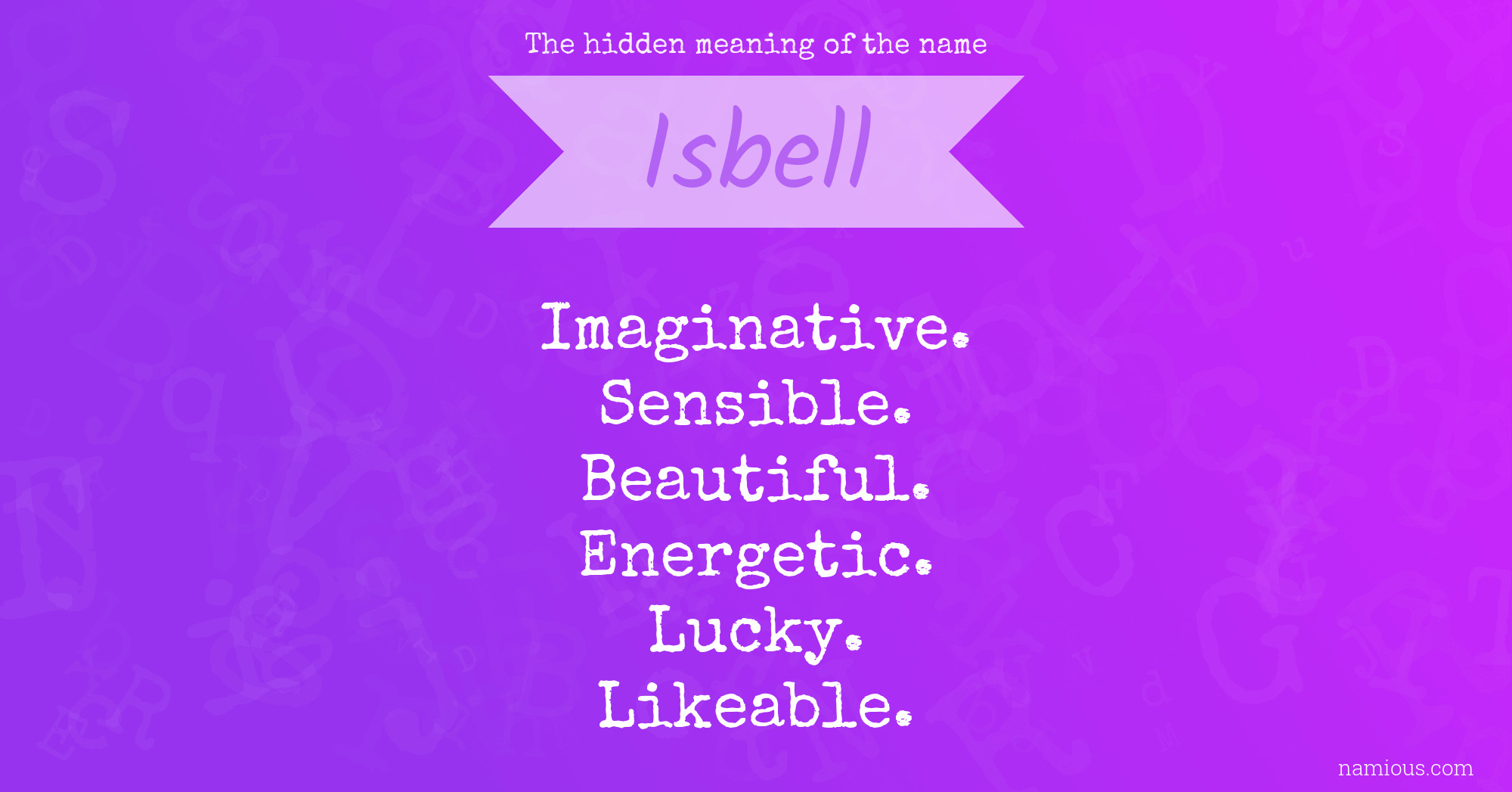 The hidden meaning of the name Isbell