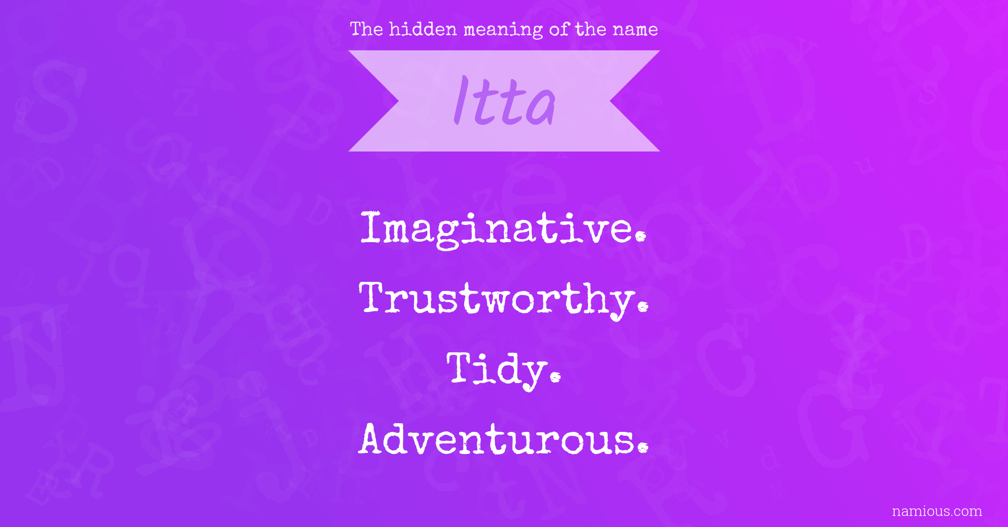 The hidden meaning of the name Itta
