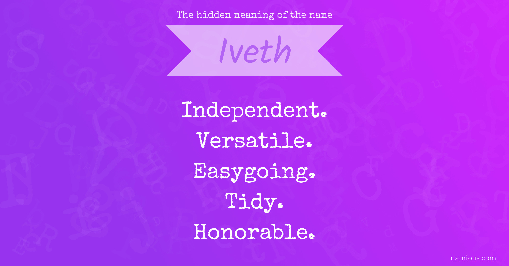 The hidden meaning of the name Iveth