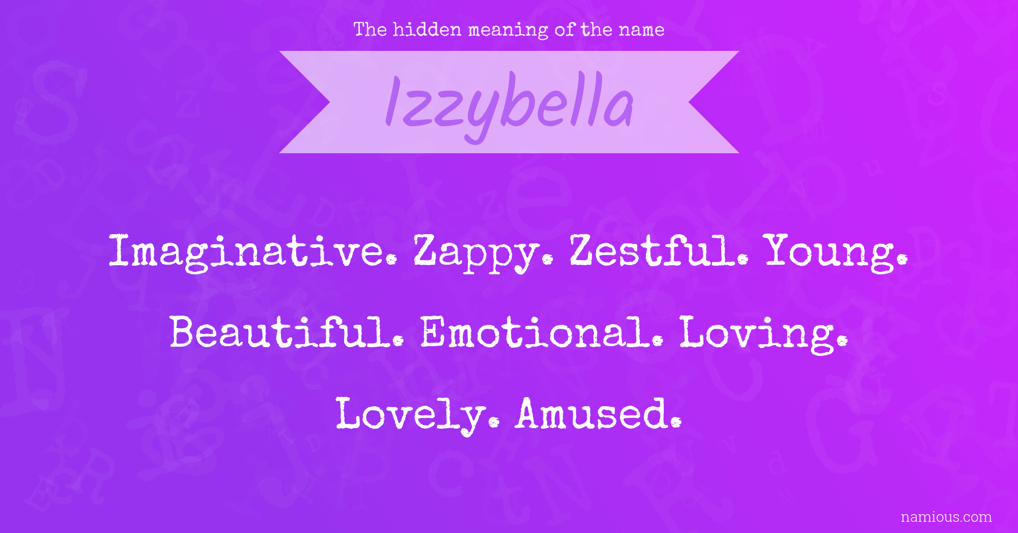 The hidden meaning of the name Izzybella