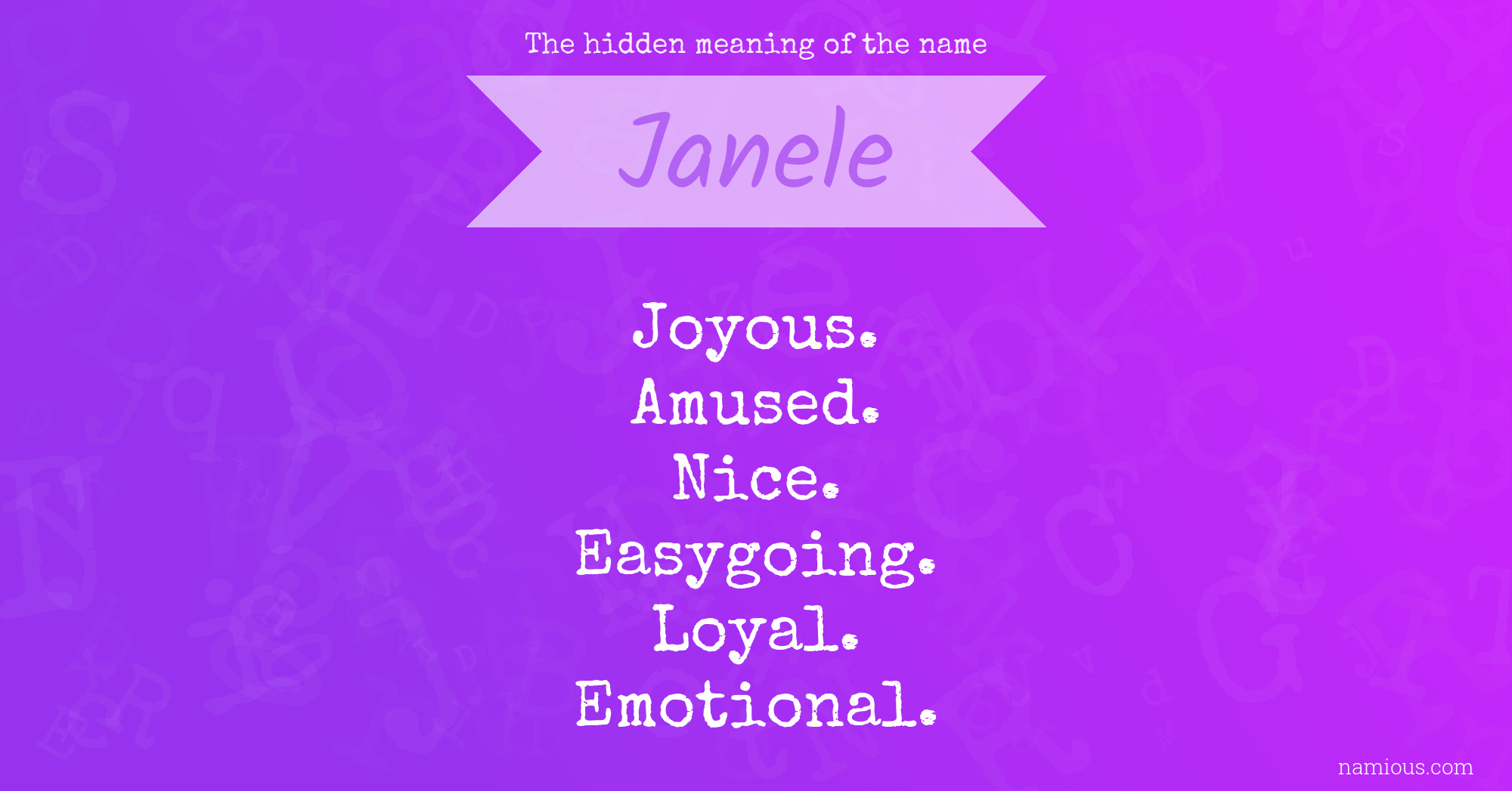 The hidden meaning of the name Janele