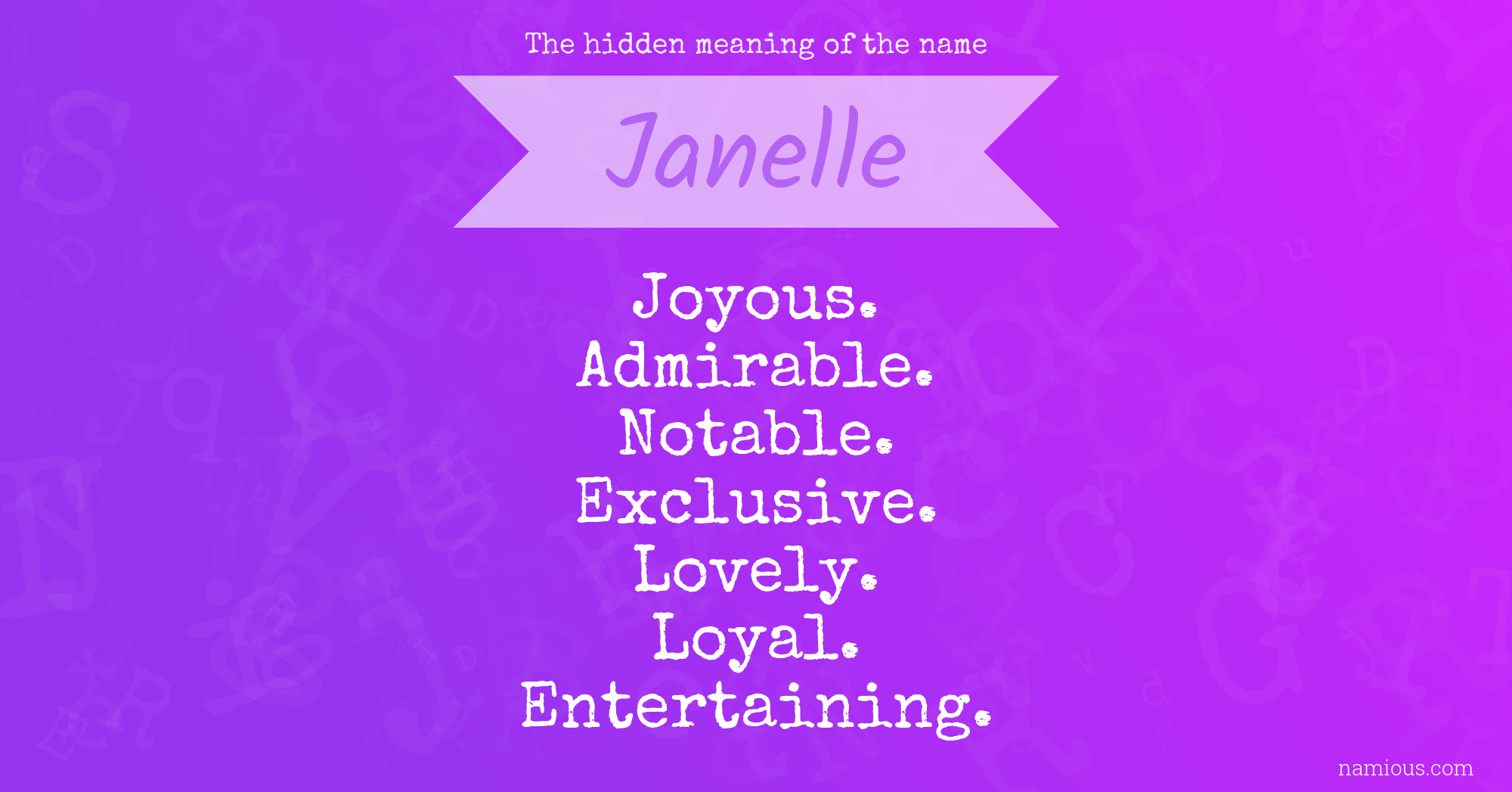 The hidden meaning of the name Janelle