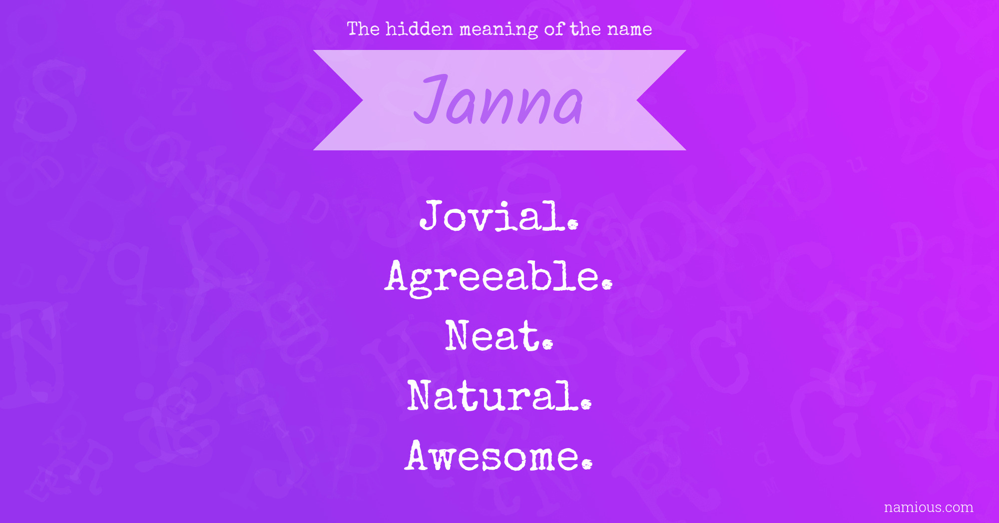 The hidden meaning of the name Janna