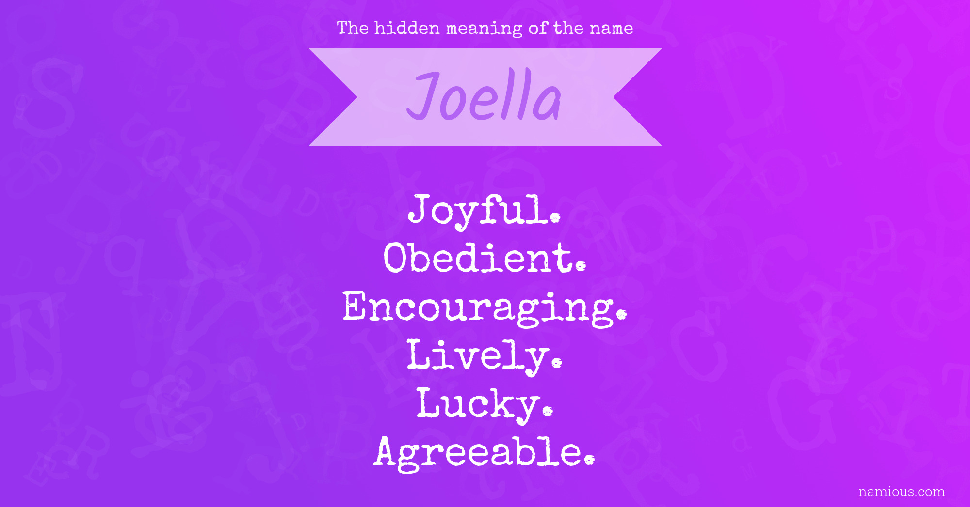 The hidden meaning of the name Joella