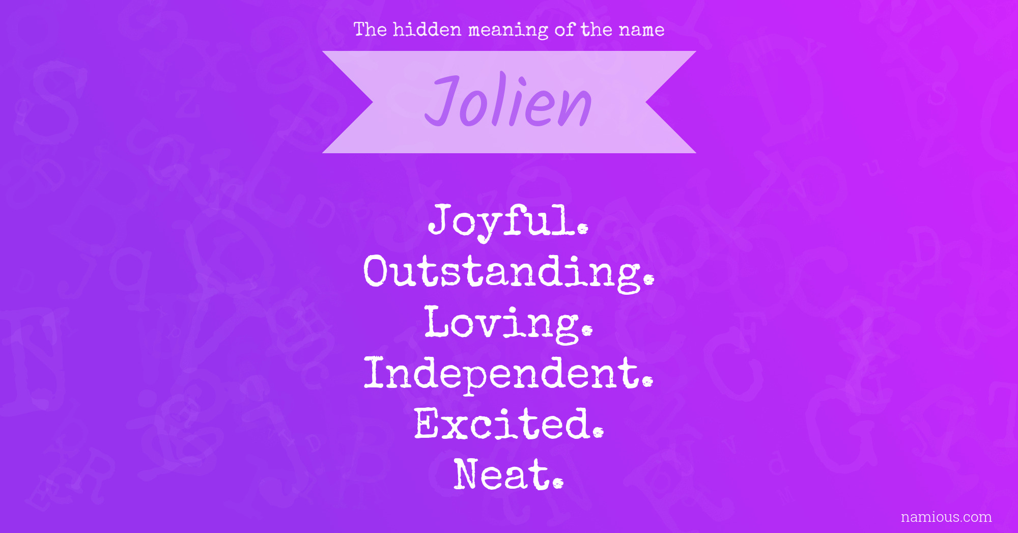 The hidden meaning of the name Jolien