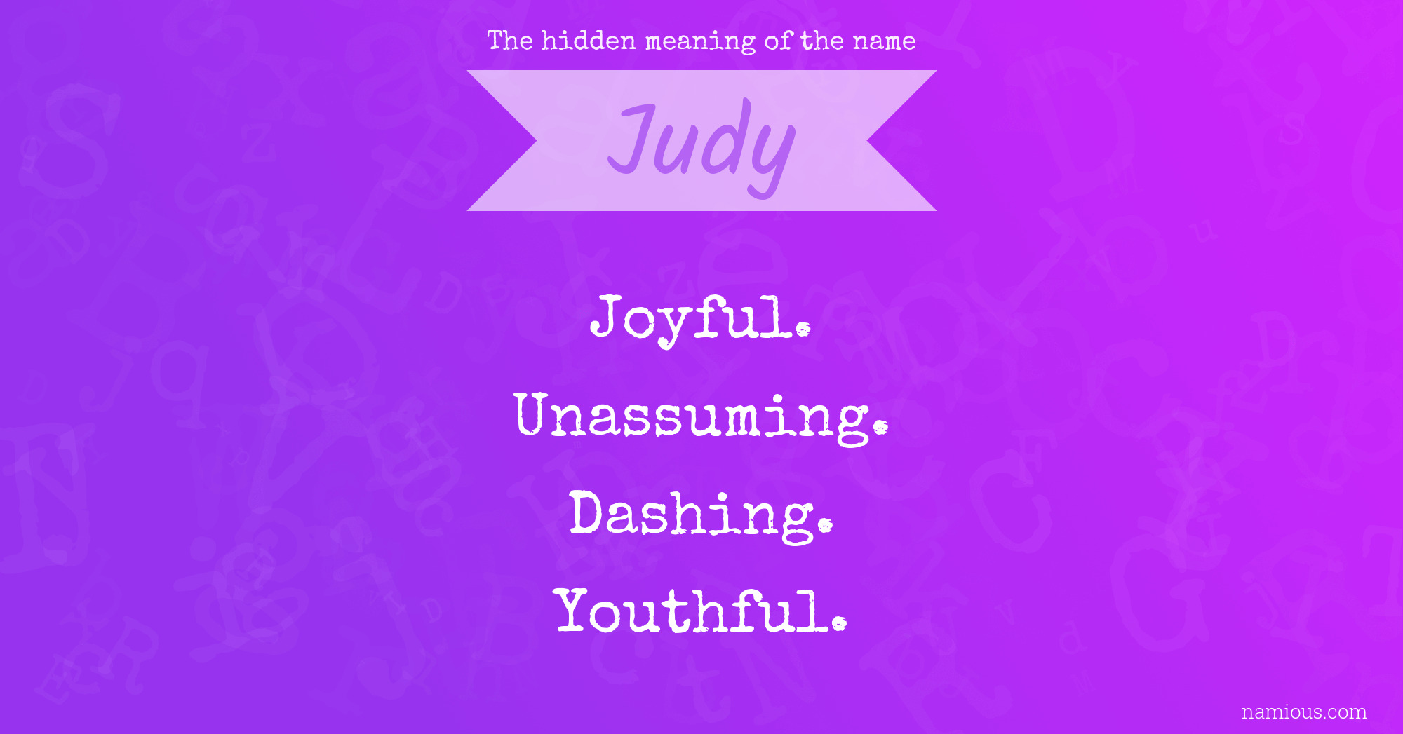 The hidden meaning of the name Judy