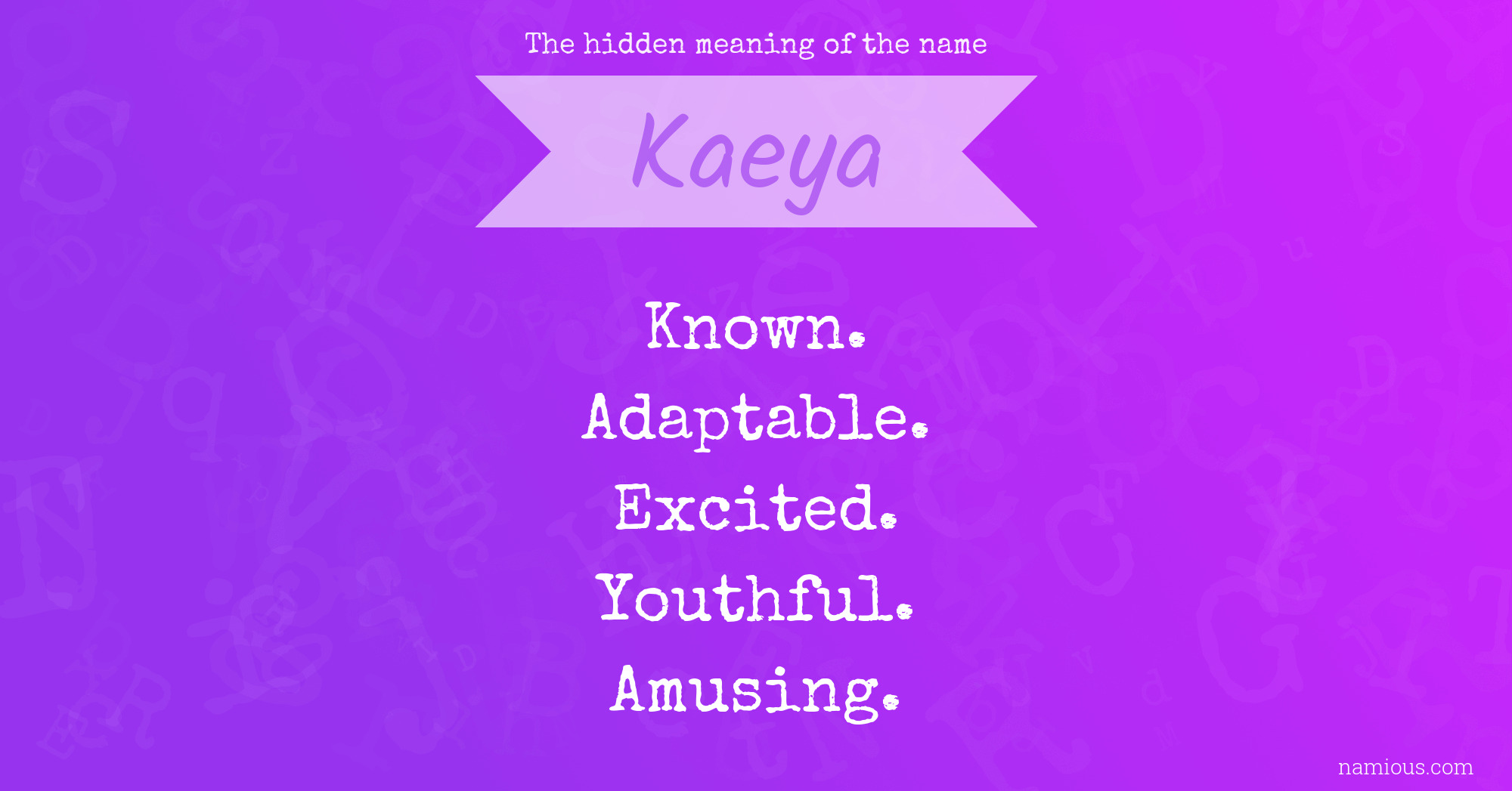 The hidden meaning of the name Kaeya