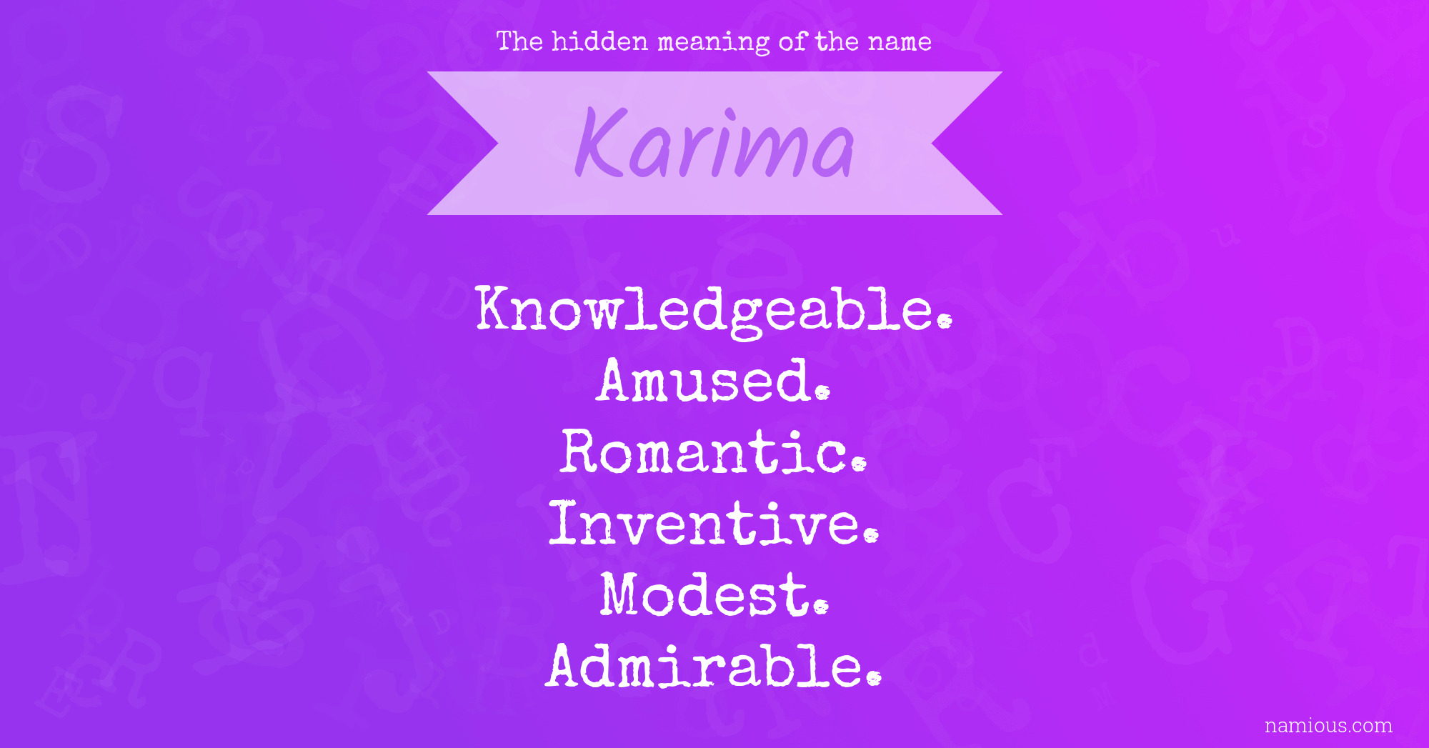 The hidden meaning of the name Karima