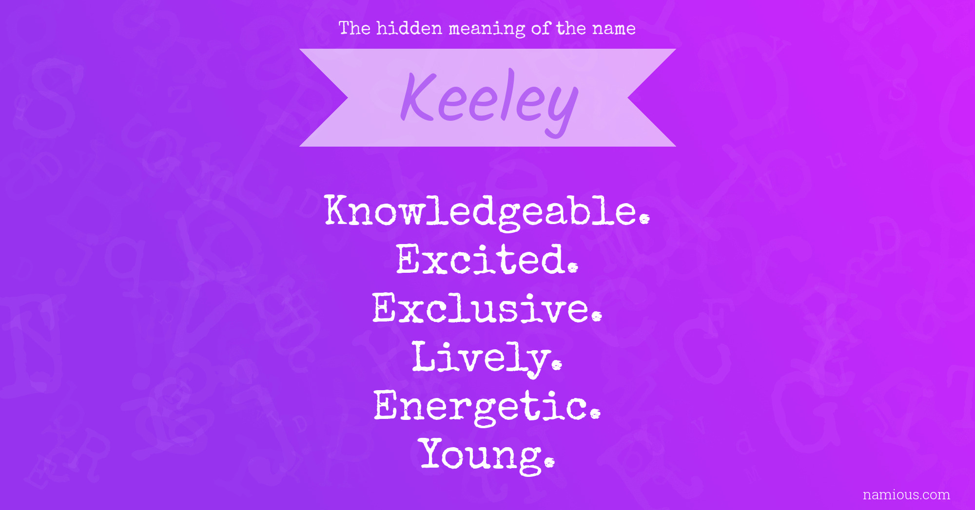 The hidden meaning of the name Keeley