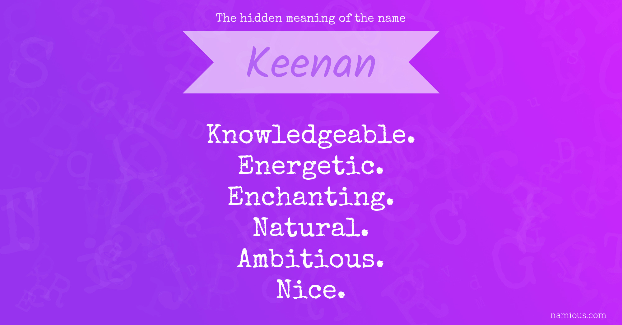 The hidden meaning of the name Keenan