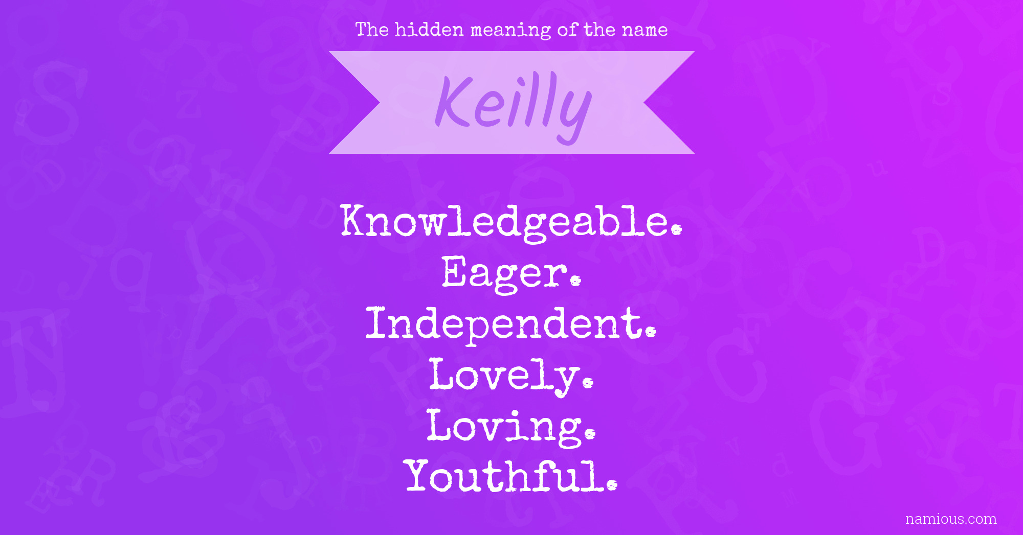 The hidden meaning of the name Keilly