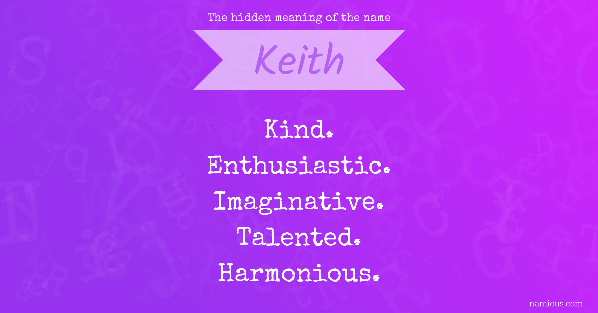 The hidden meaning of the name Keith