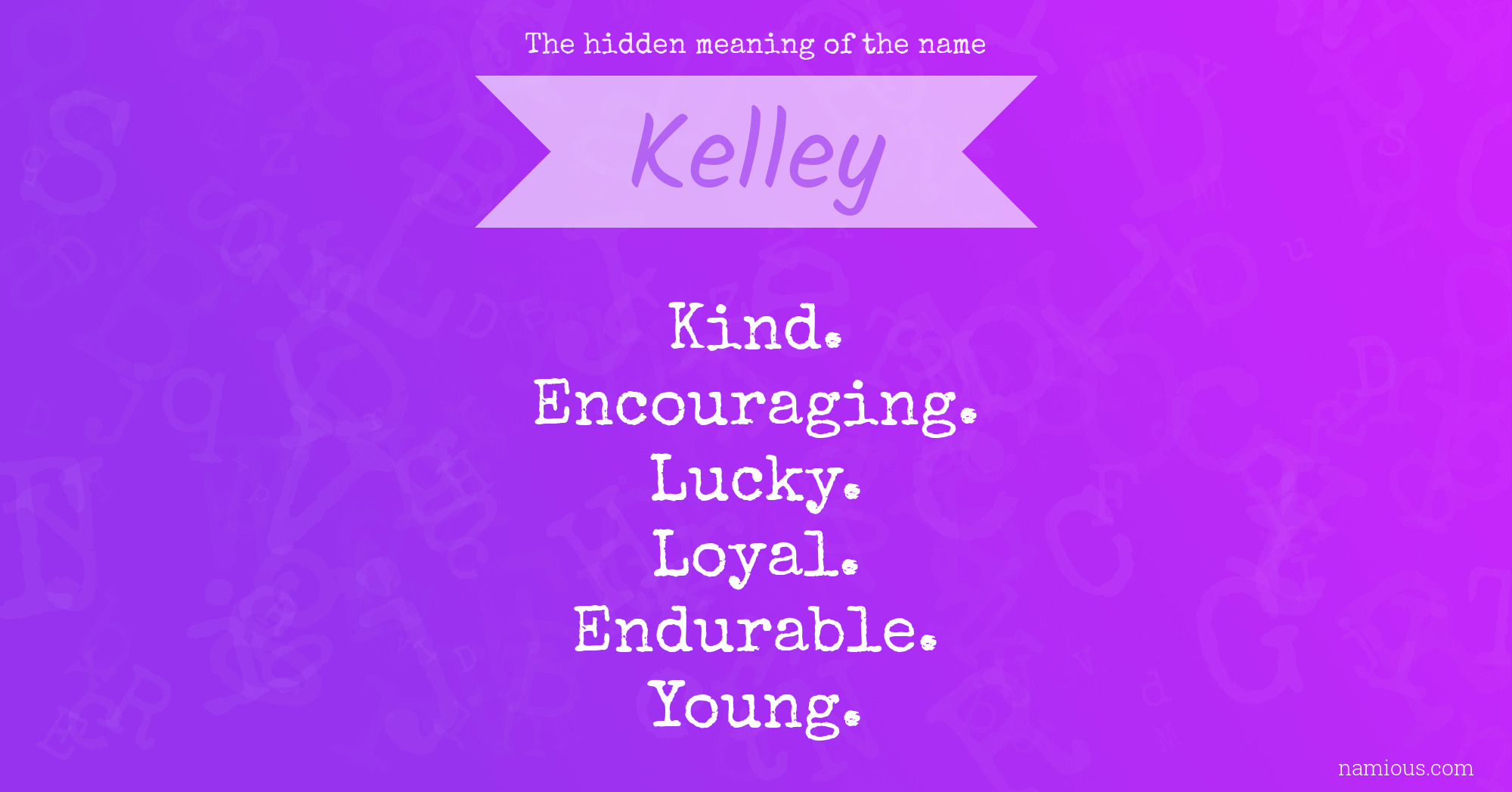 The hidden meaning of the name Kelley