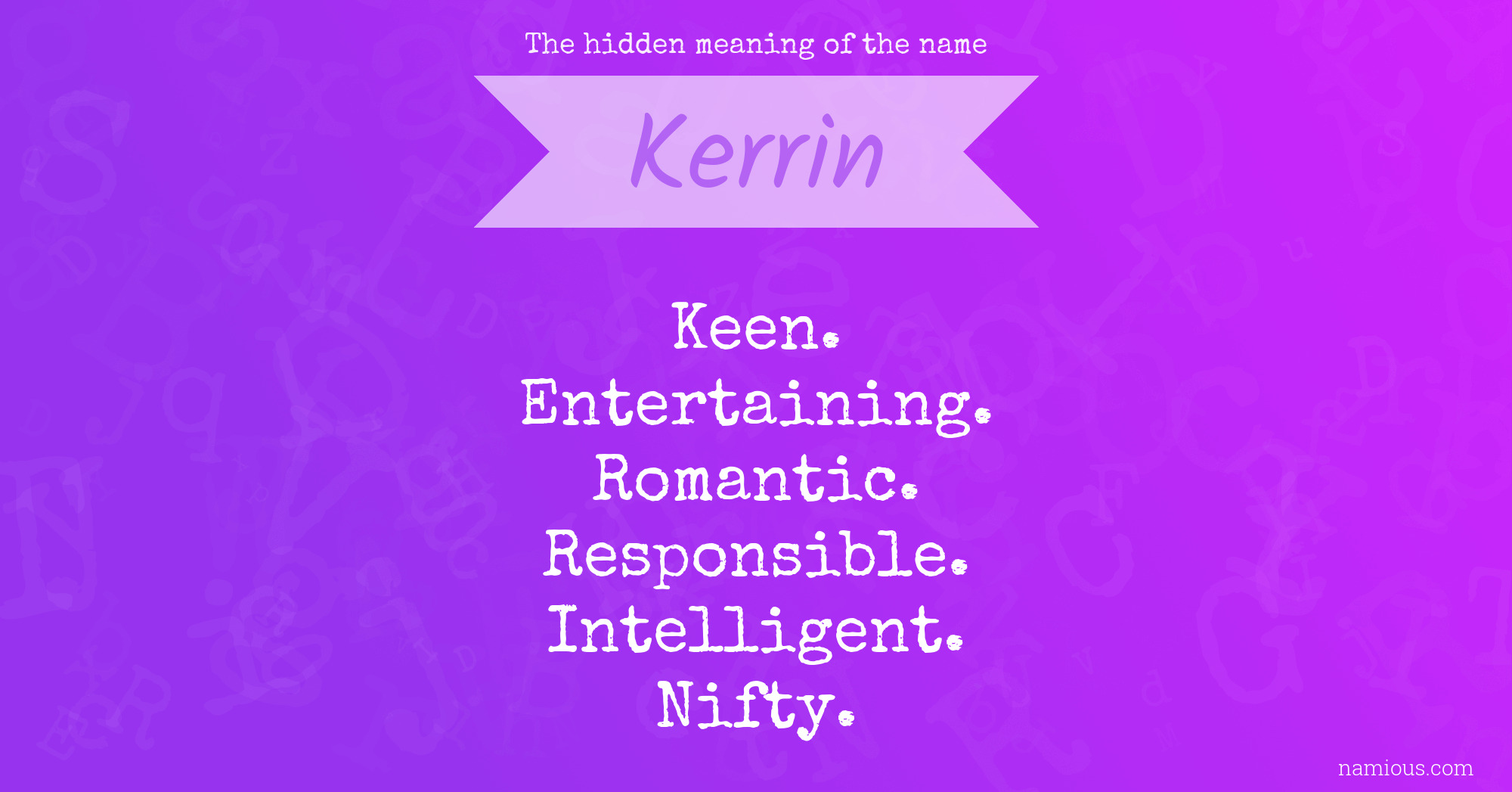 The hidden meaning of the name Kerrin