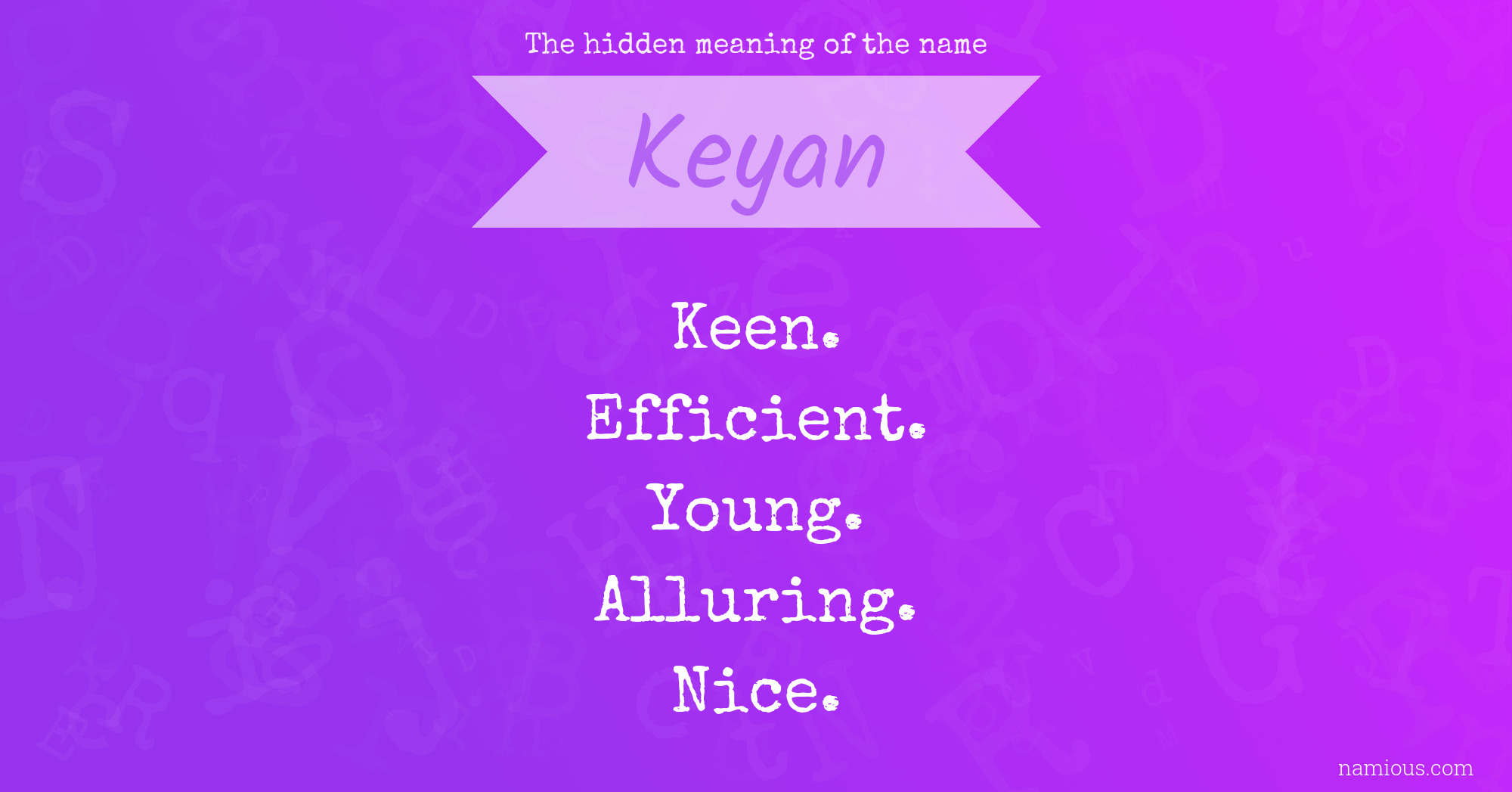 The hidden meaning of the name Keyan