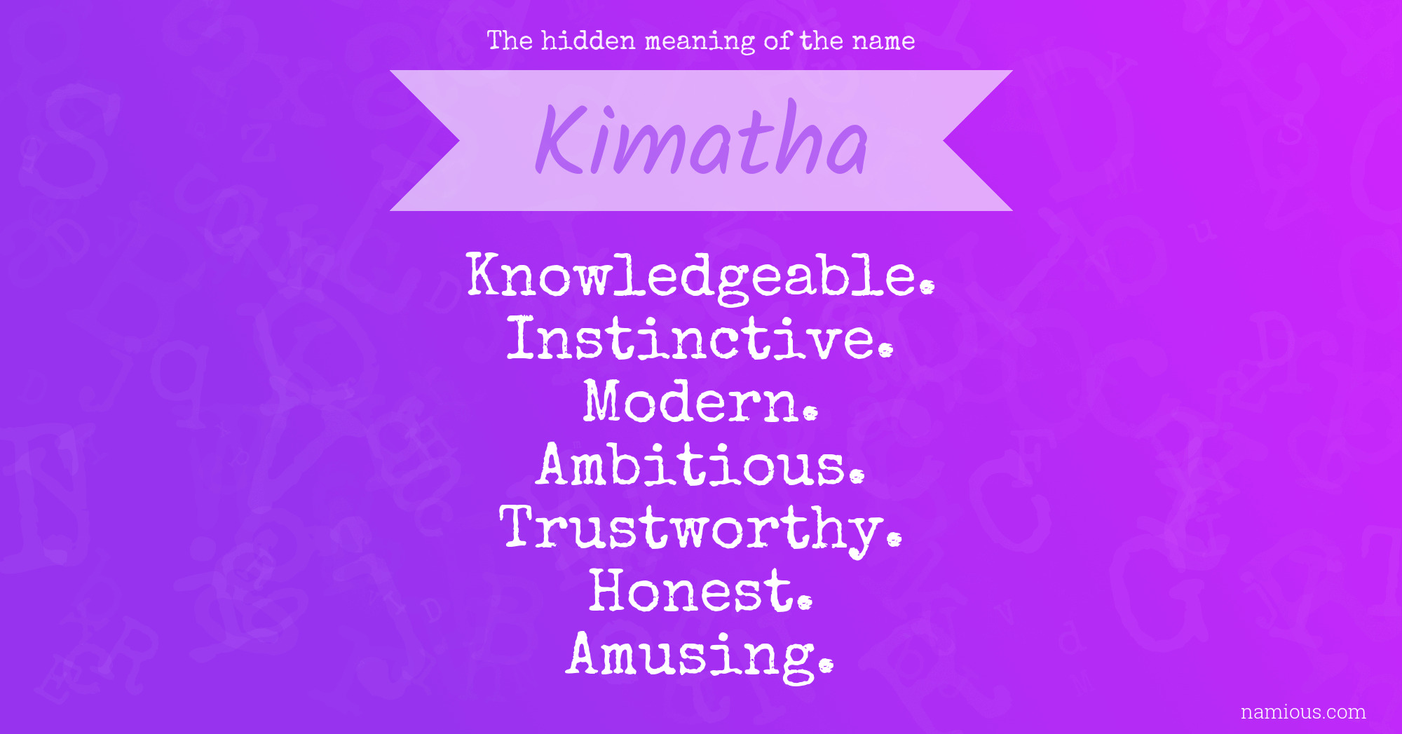 The hidden meaning of the name Kimatha