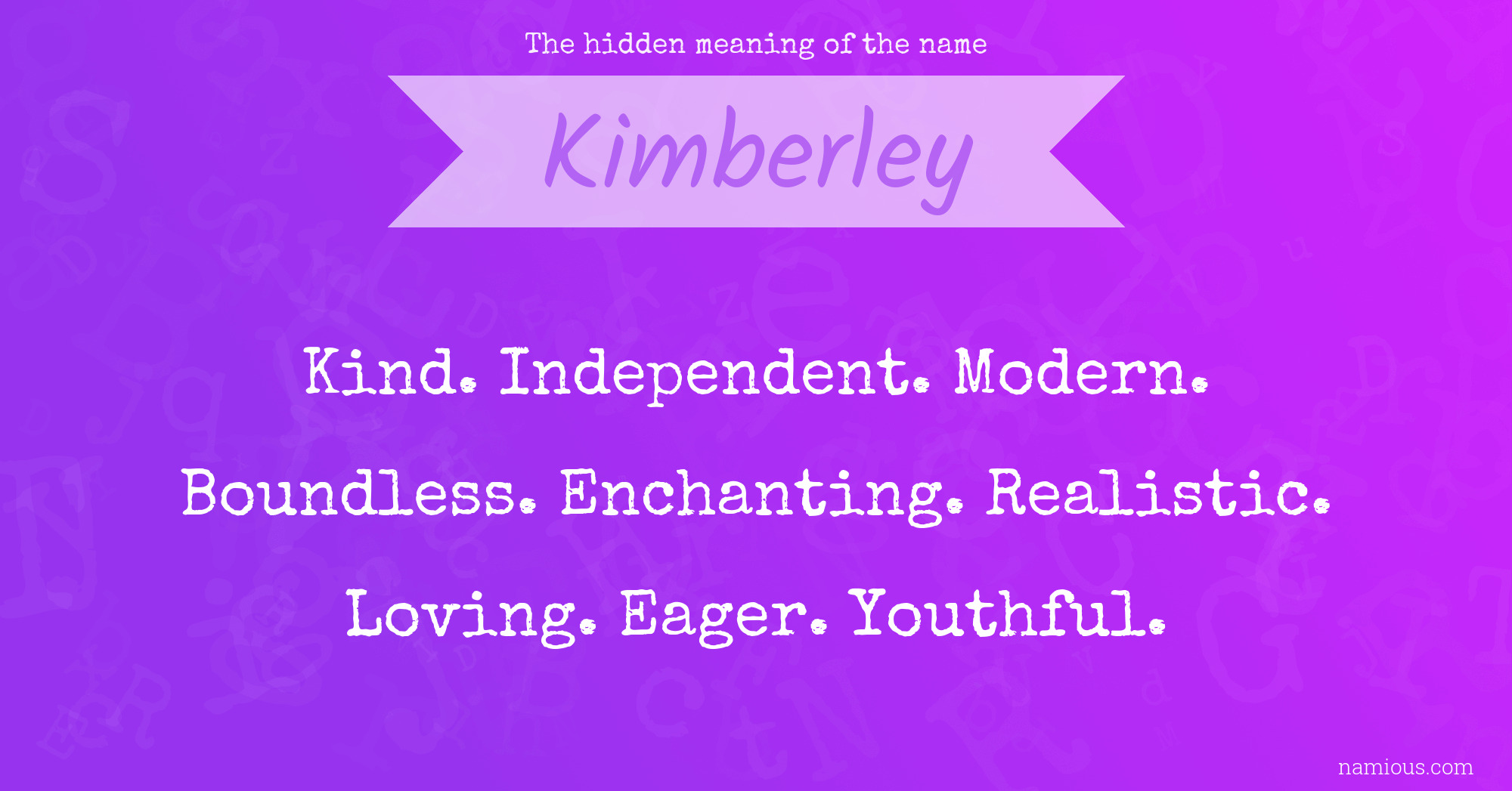 The hidden meaning of the name Kimberley